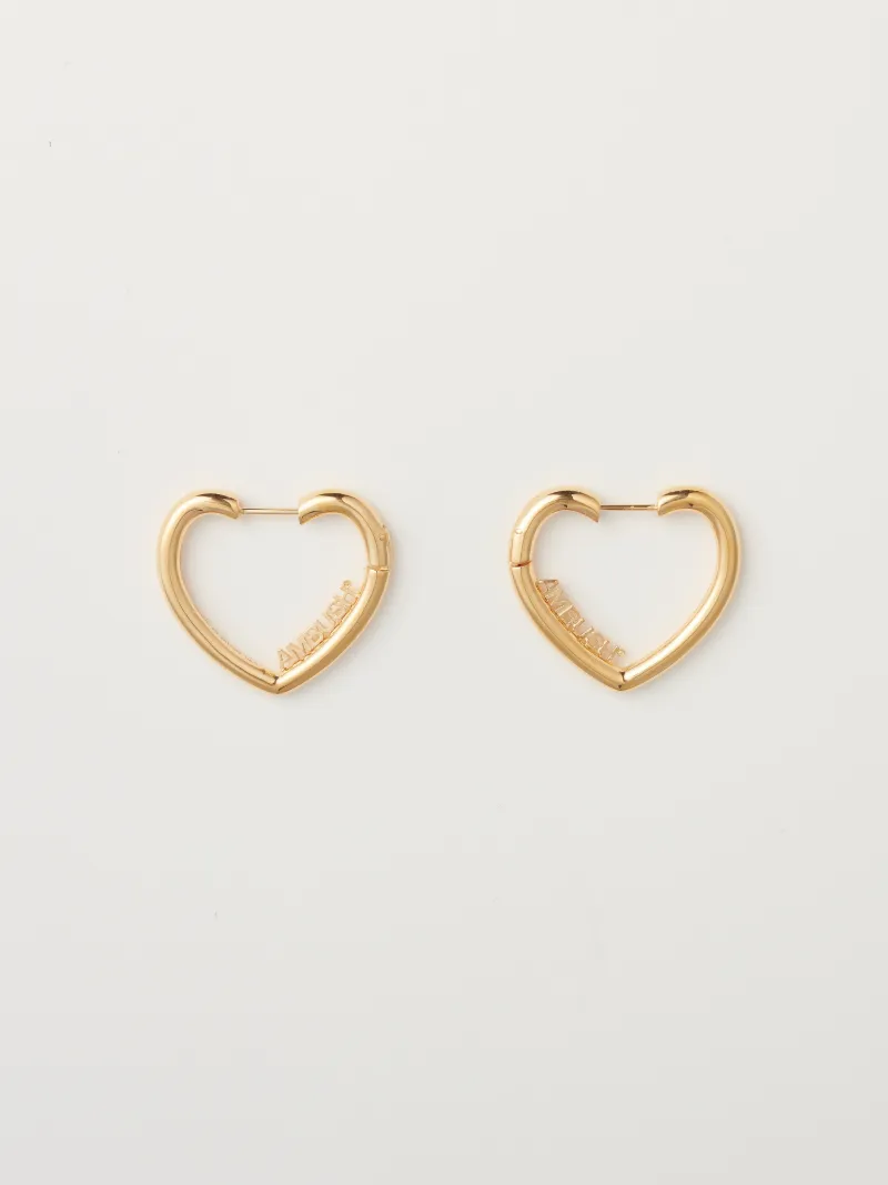 MINI HEART HOOP EARRINGS 925