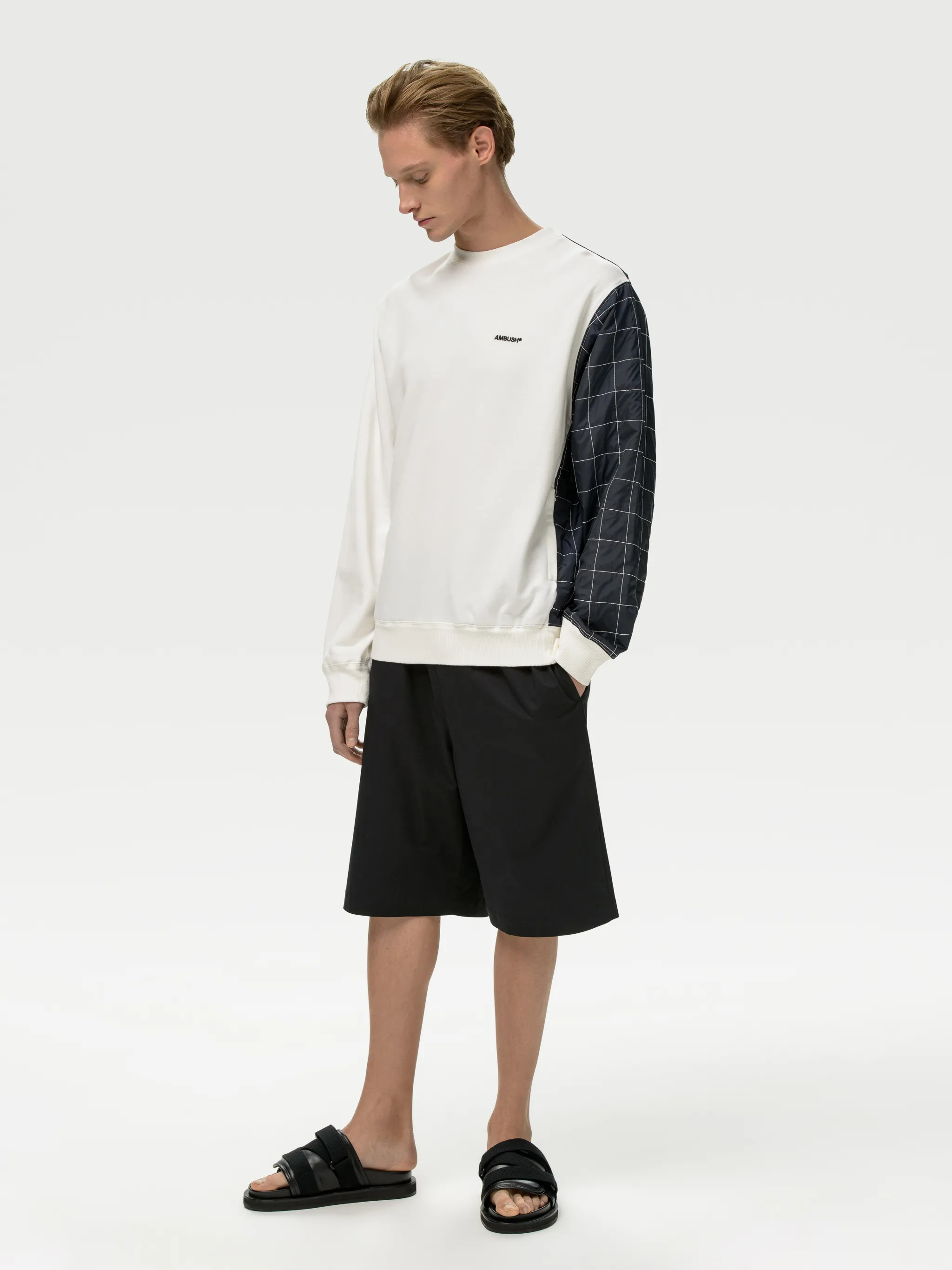 MIX QUILTED FLEECE SWEATSHIRT