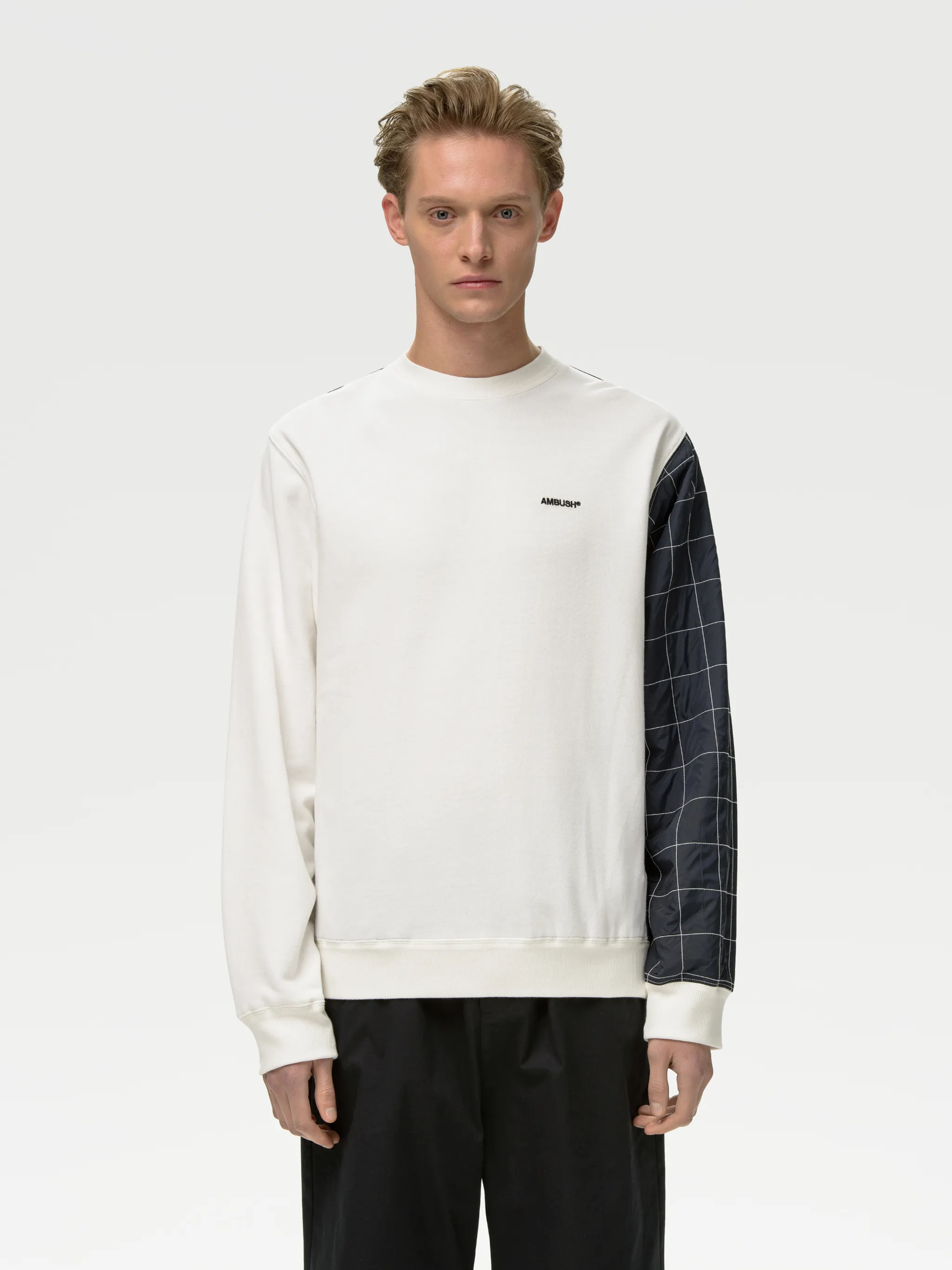 MIX QUILTED FLEECE SWEATSHIRT