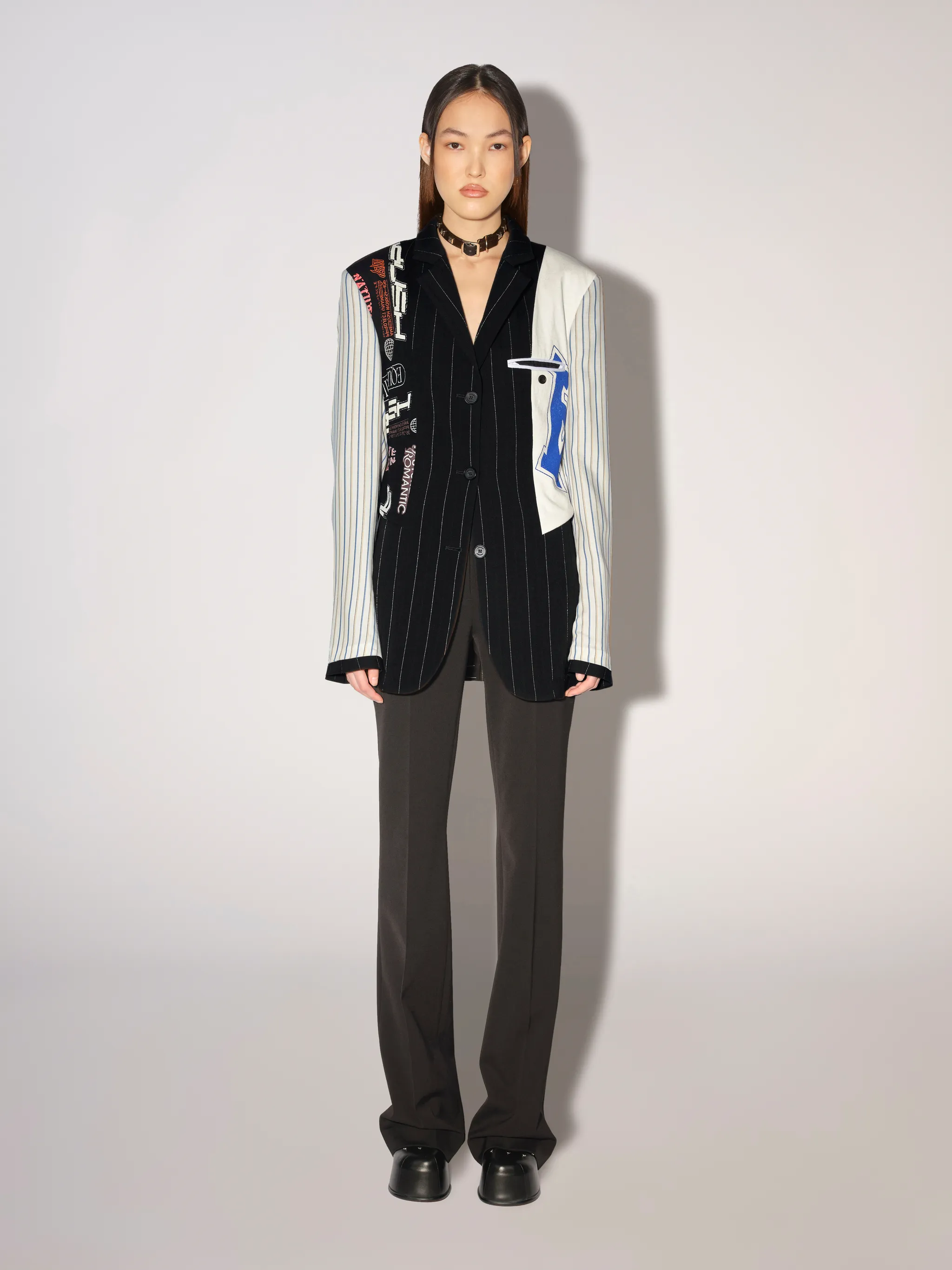 MIXED INSIDE OUT BLAZER