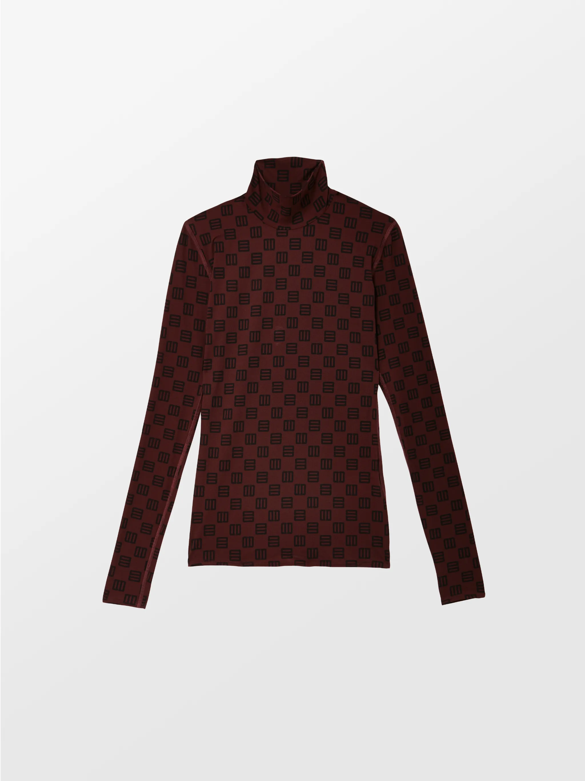 MONOGRAM FITTED TURTLENECK