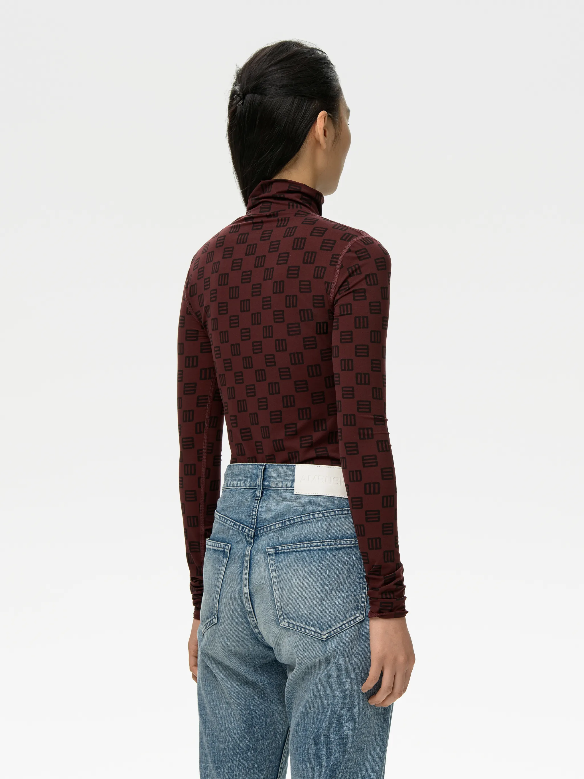 MONOGRAM FITTED TURTLENECK