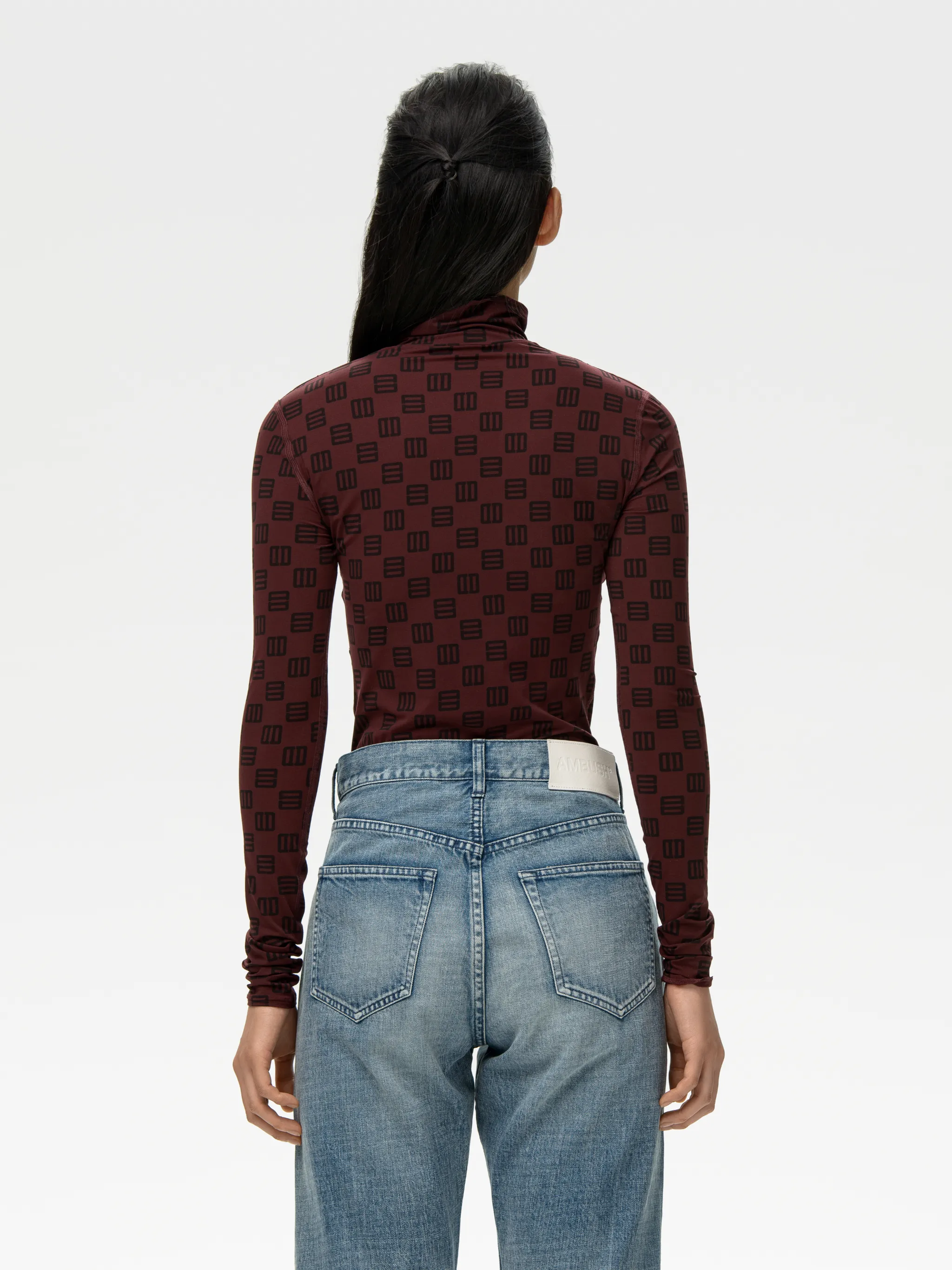 MONOGRAM FITTED TURTLENECK
