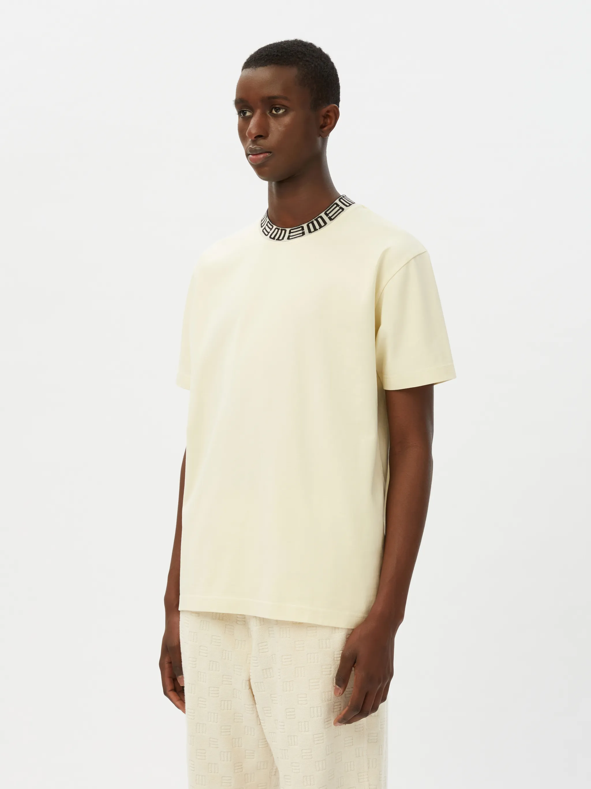 MONOGRAM RIB COLLAR T-SHIRT