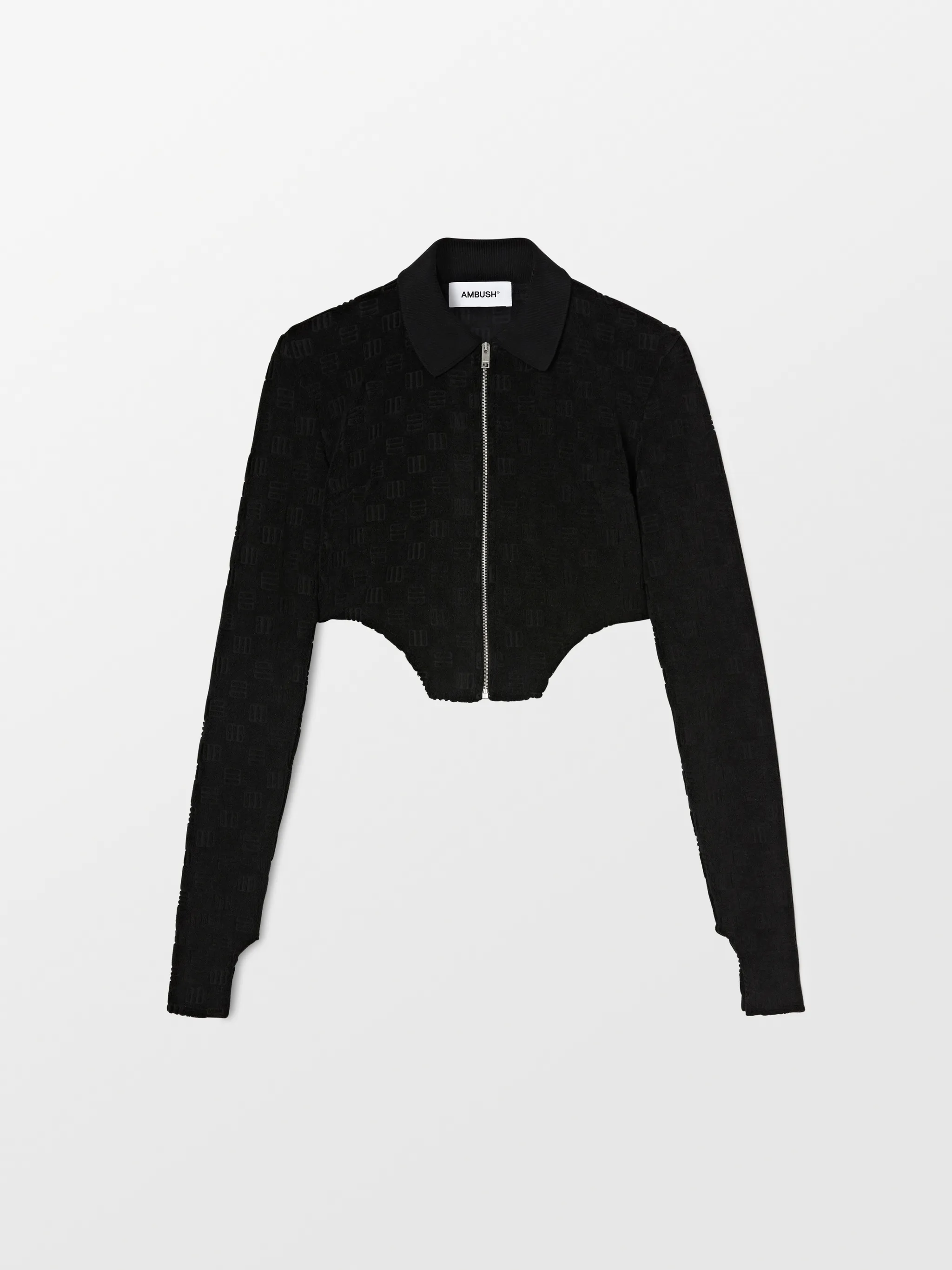 MONOGRAM ZIP UP FITTED TOP