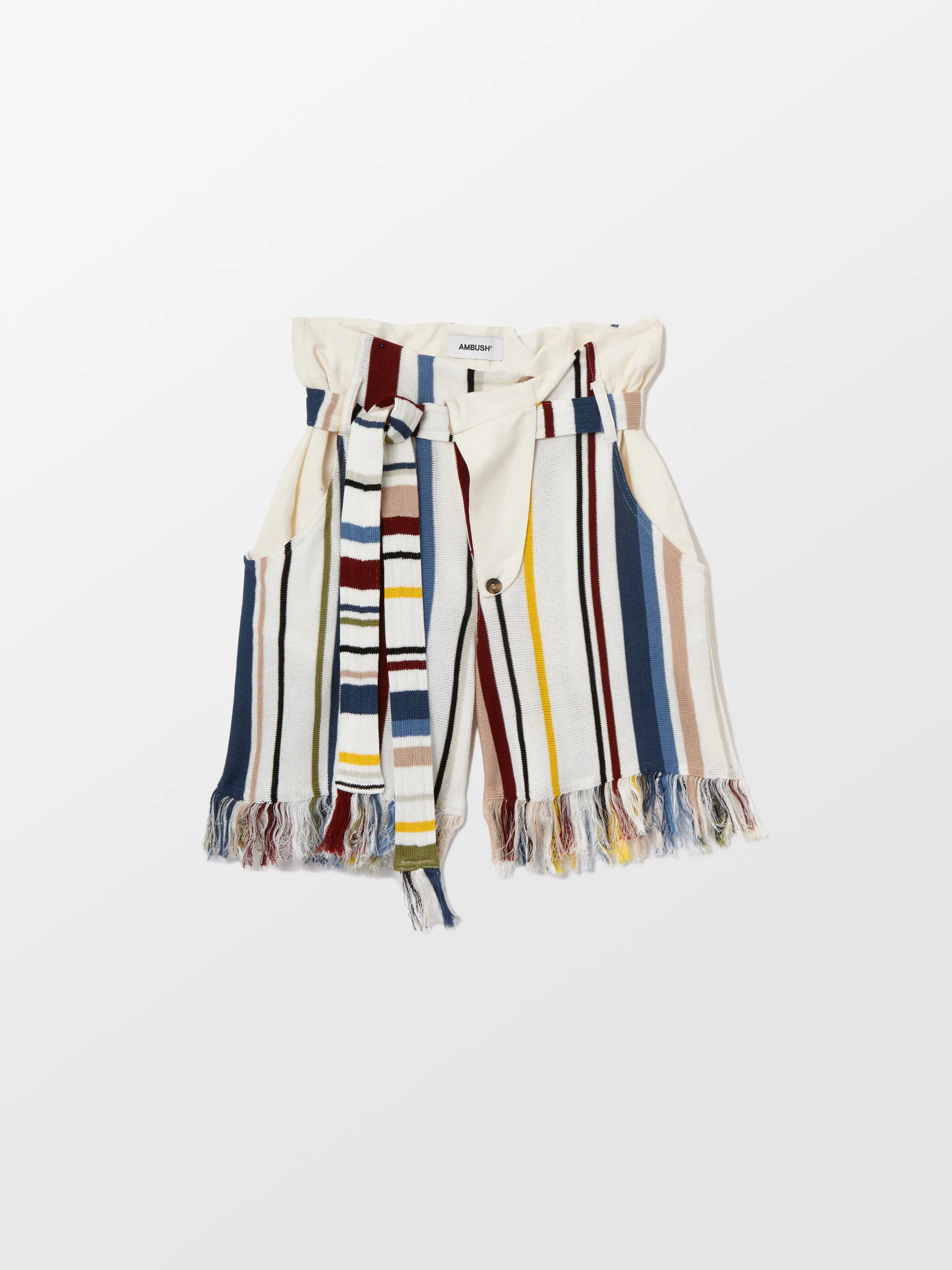 MULTICOLOR FRINGED KNIT SHORT PANTS