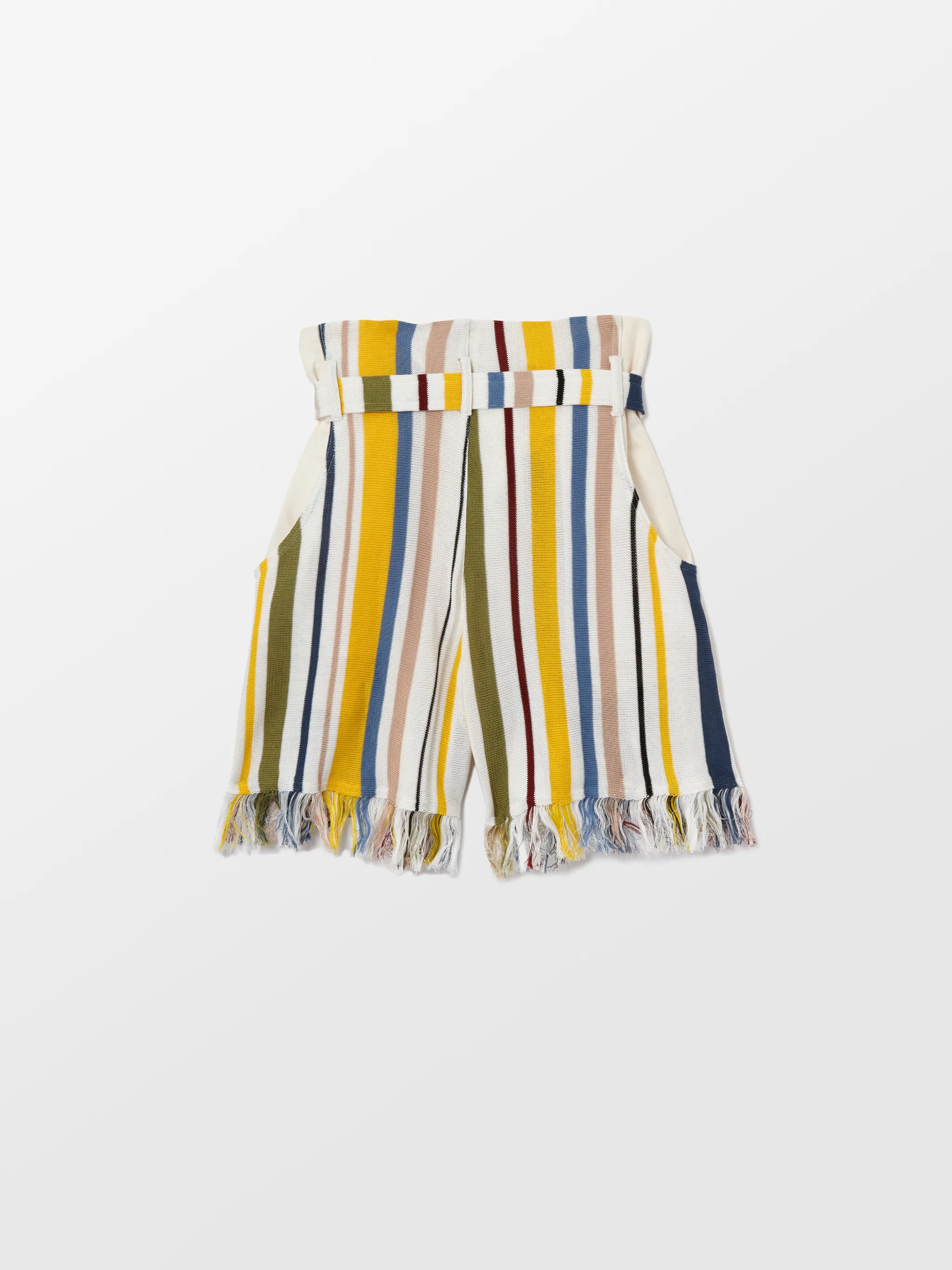 MULTICOLOR FRINGED KNIT SHORT PANTS