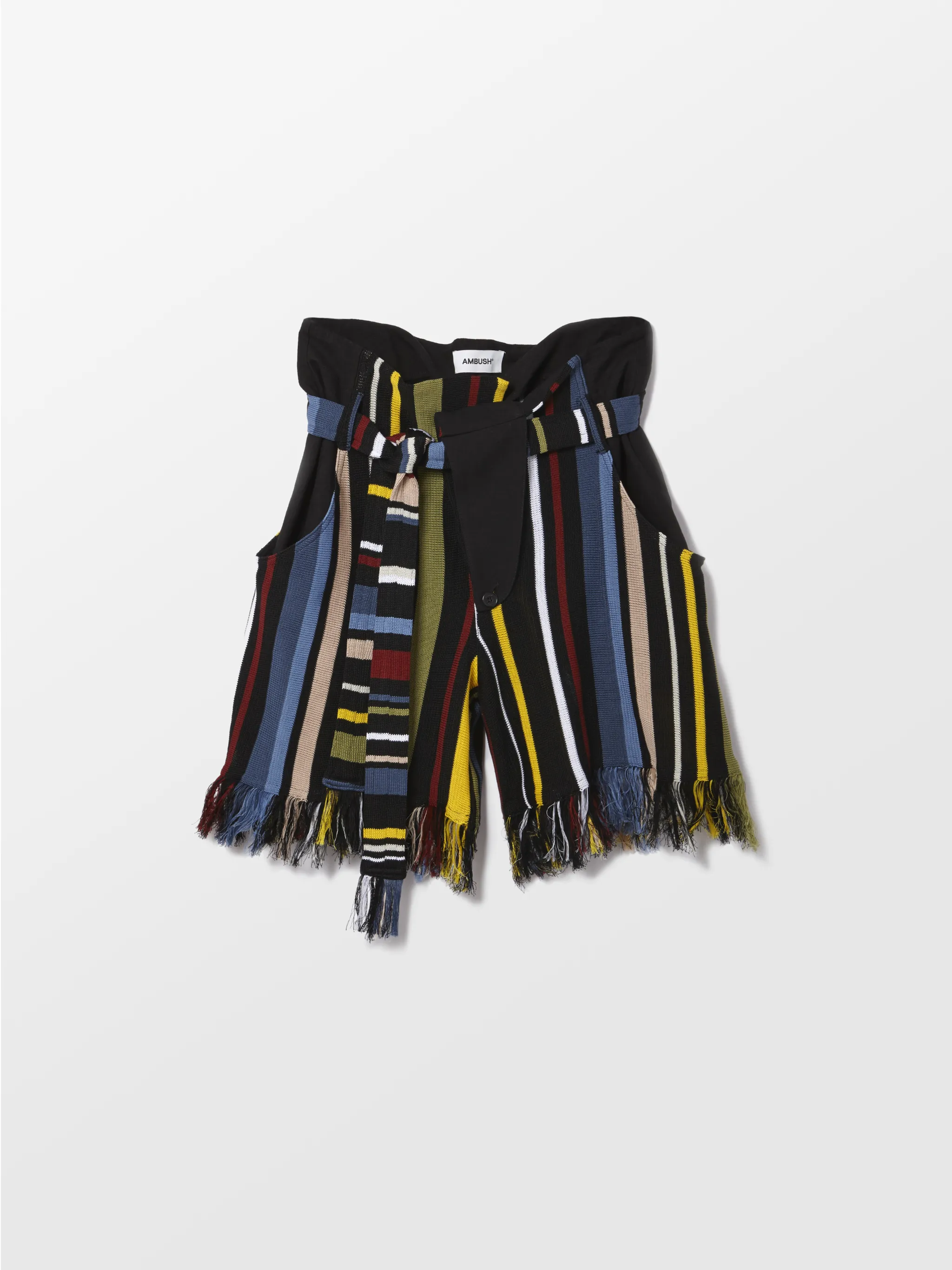 MULTICOLOR FRINGED KNIT SHORT PANTS
