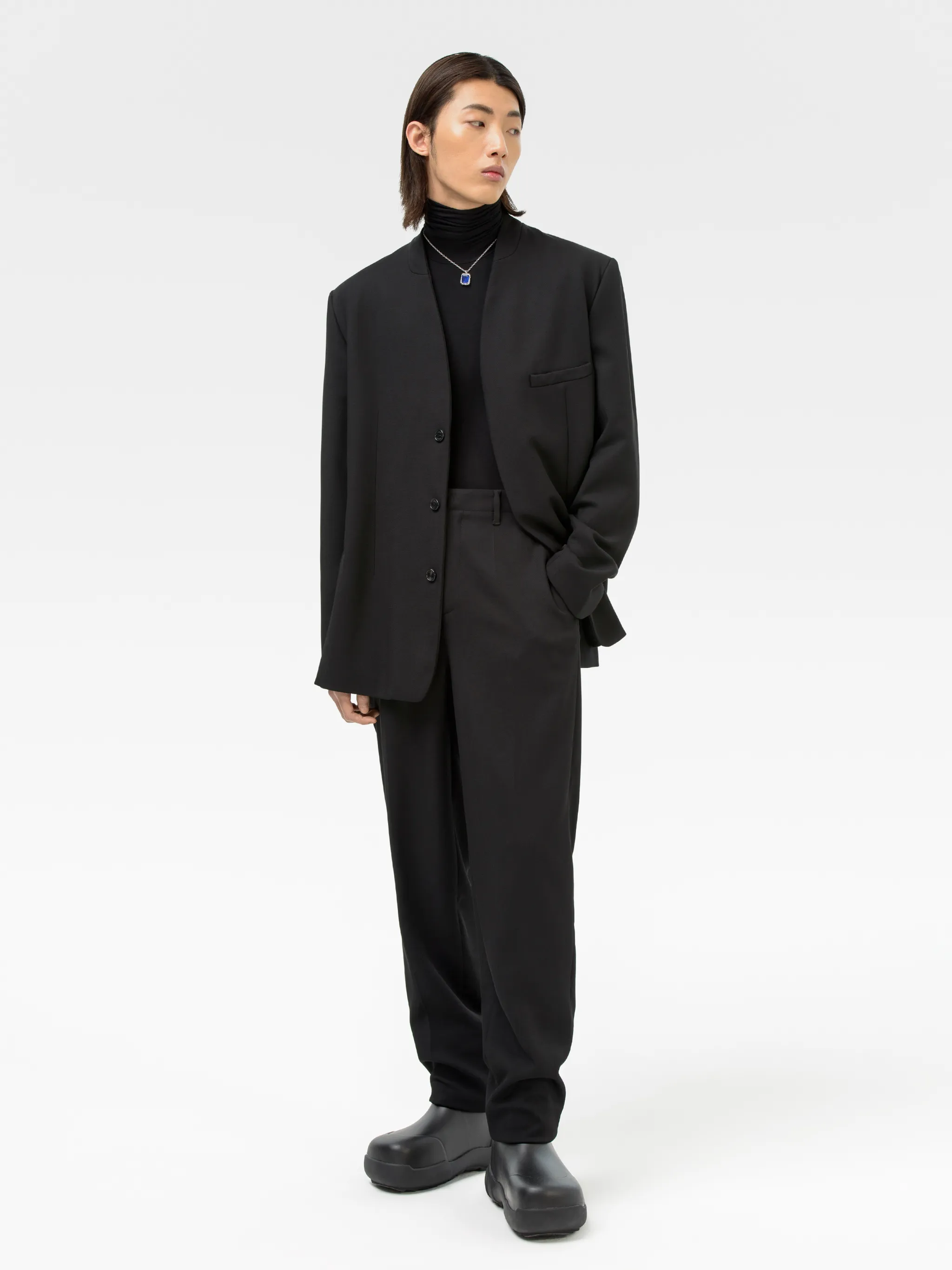 NO COLLAR SUIT JACEKT