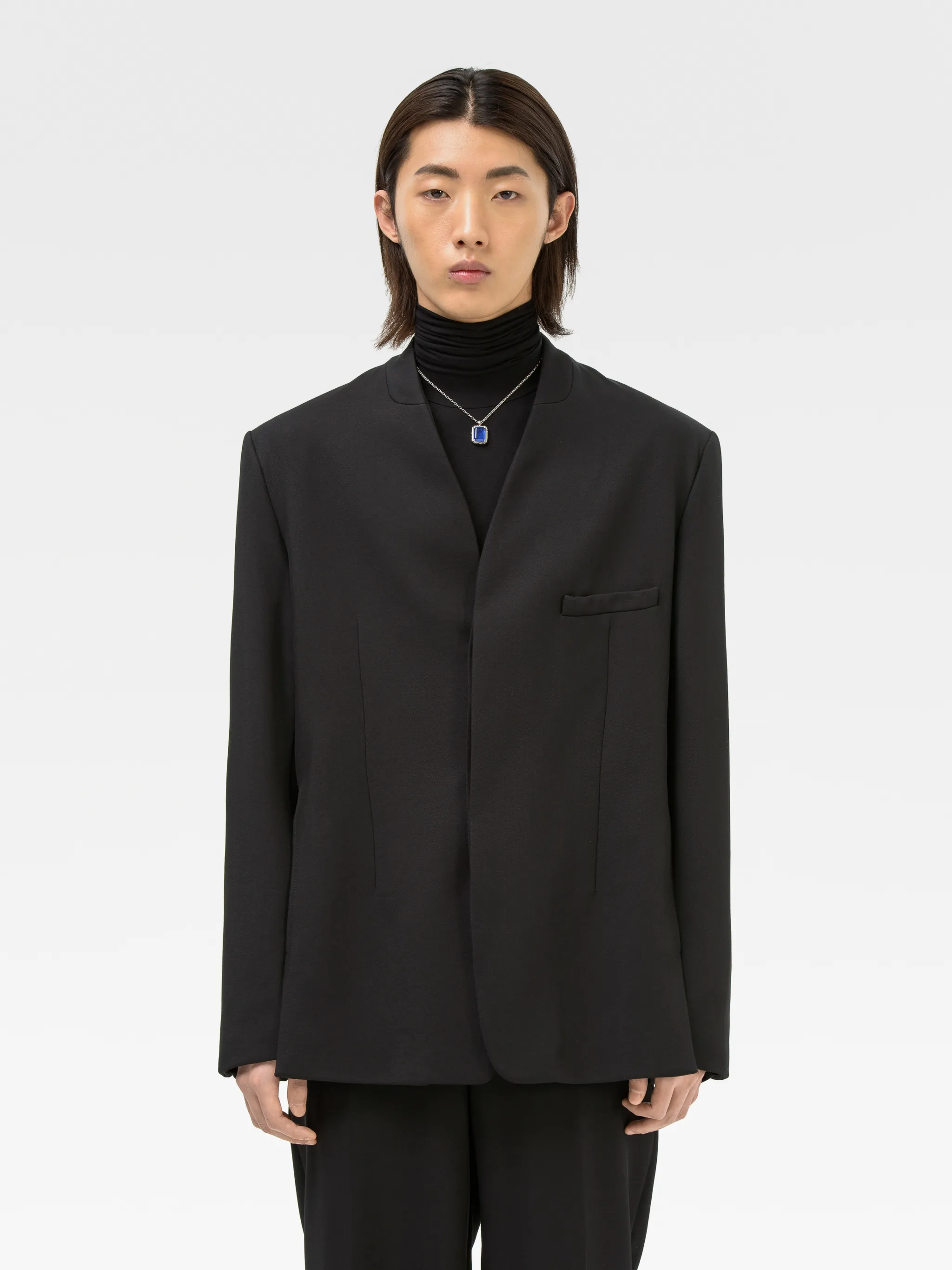 NO COLLAR SUIT JACEKT