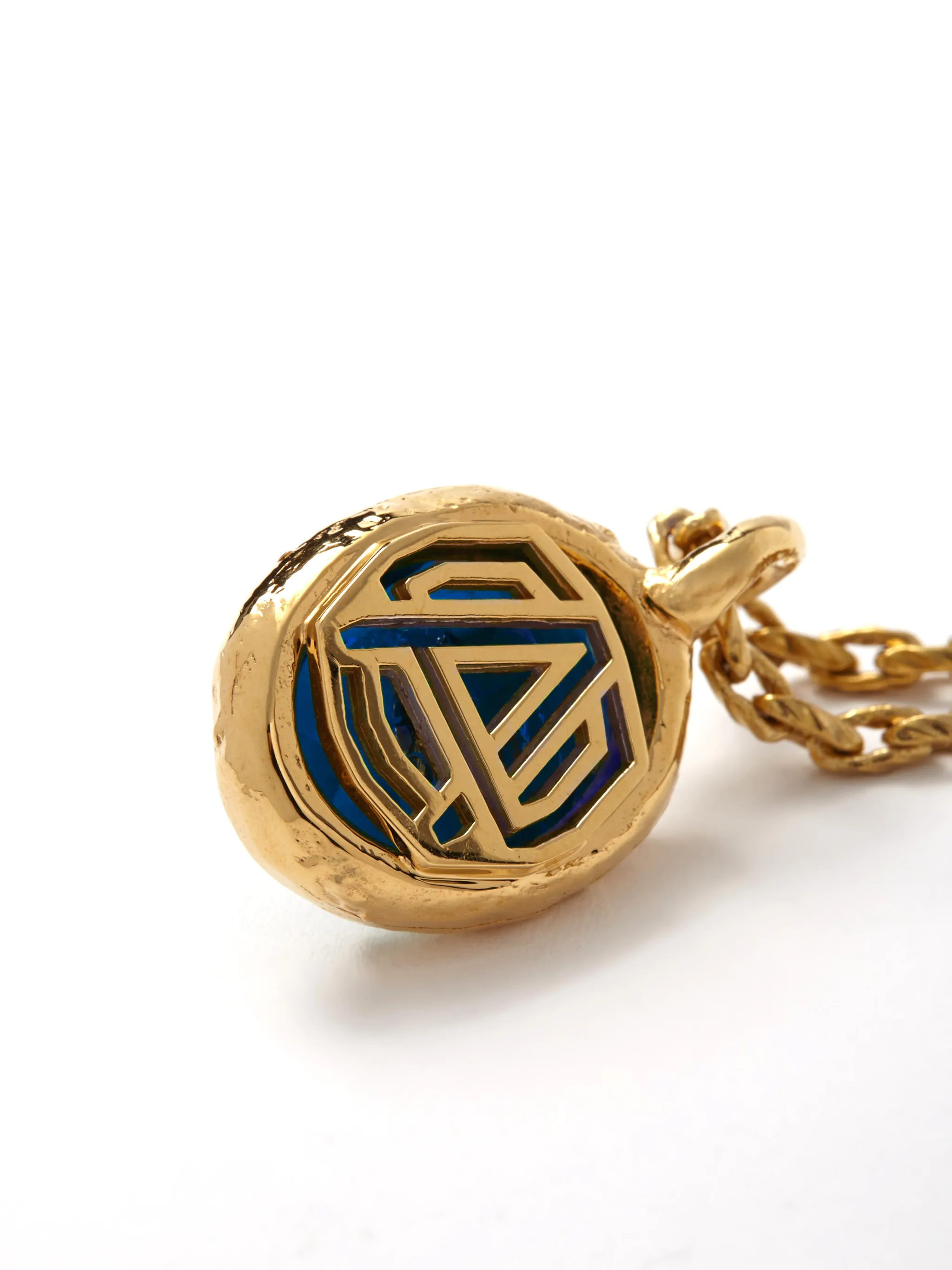 OVAL CUT STONE CHARM NECKLACE