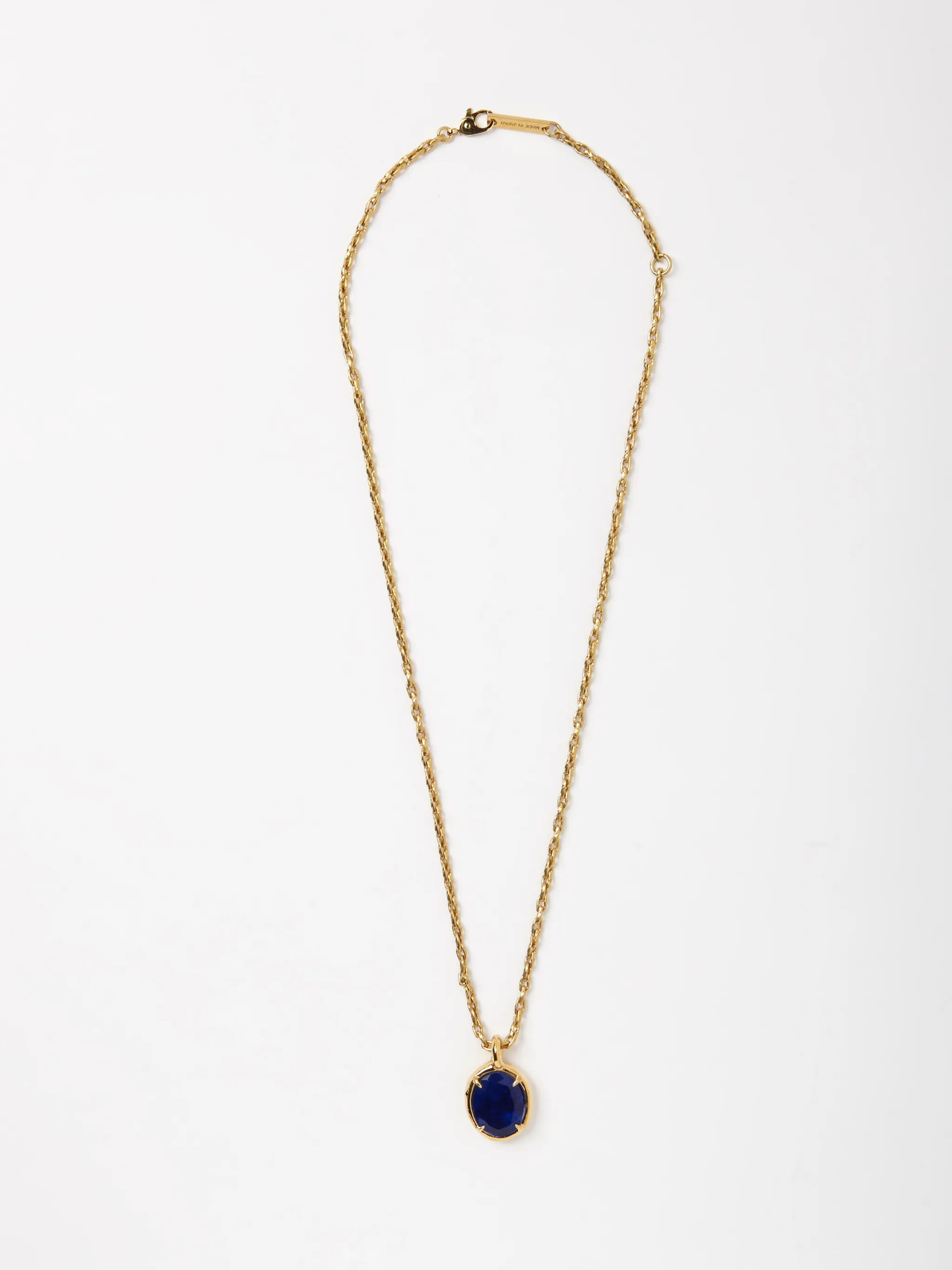 OVAL CUT STONE CHARM NECKLACE