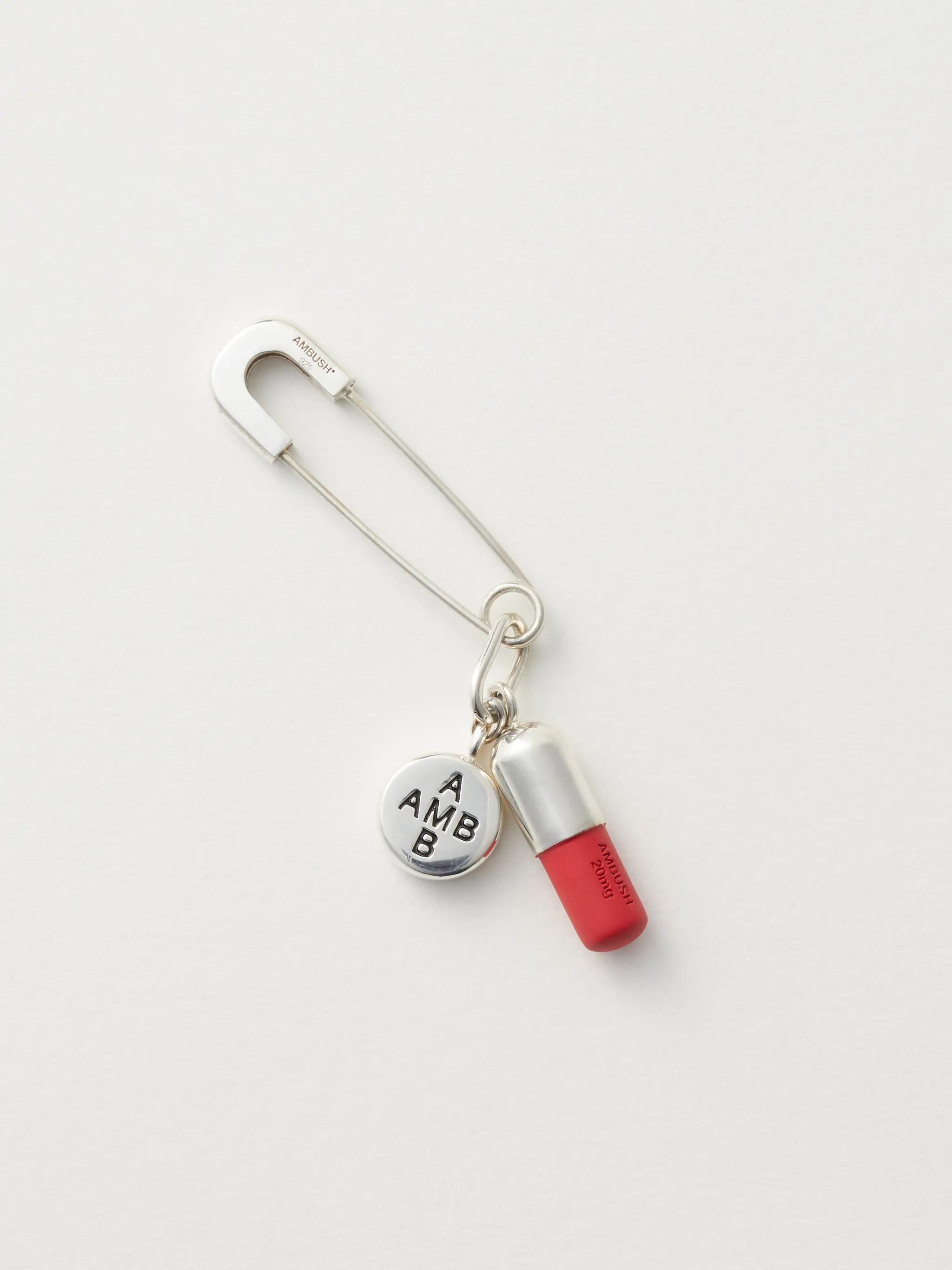 PILL CHARM 2 SAFETY-PIN EARRING 925 | AMBUSH® Official