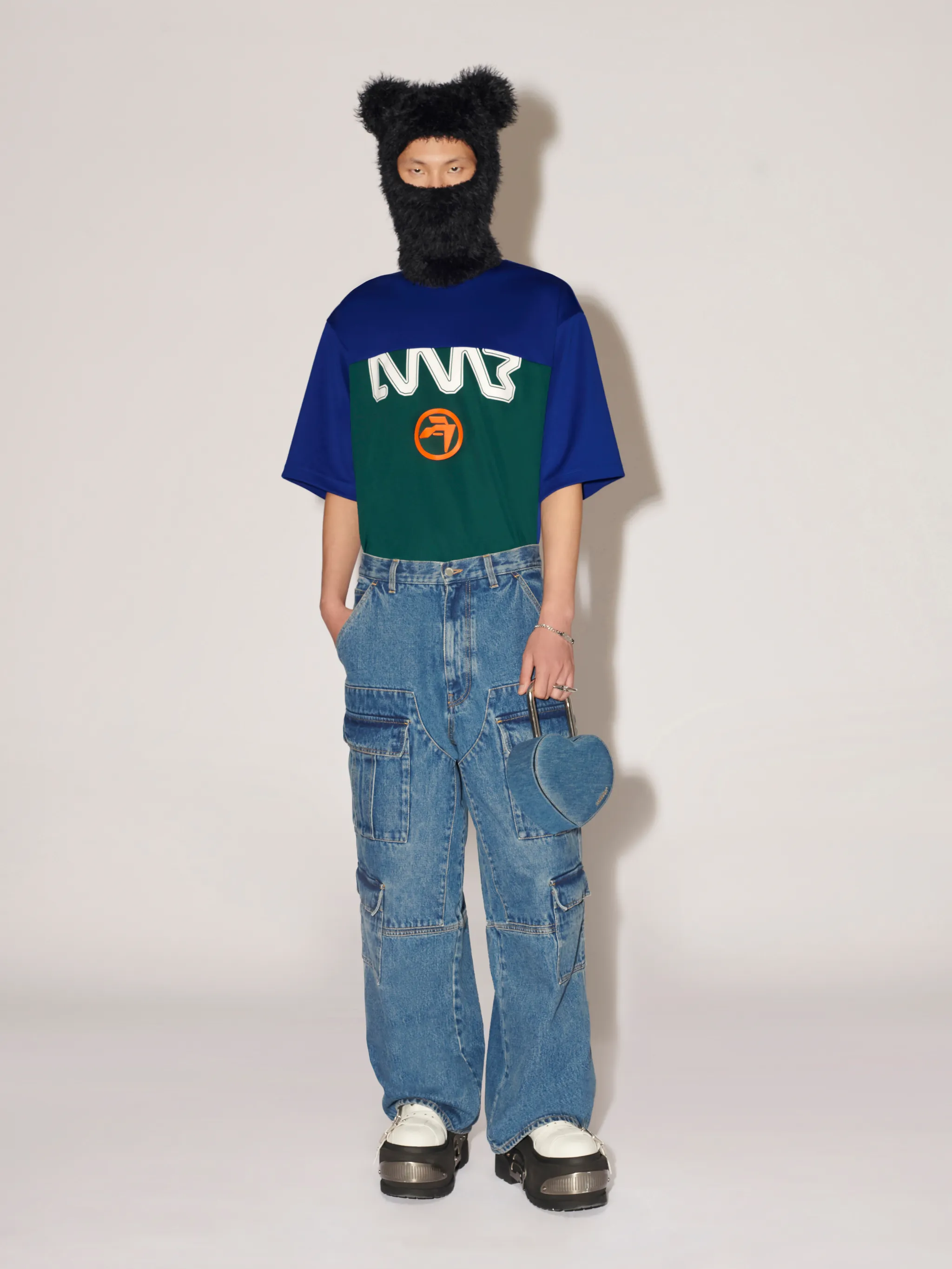 POCKETS DENIM CARGO PANTS
