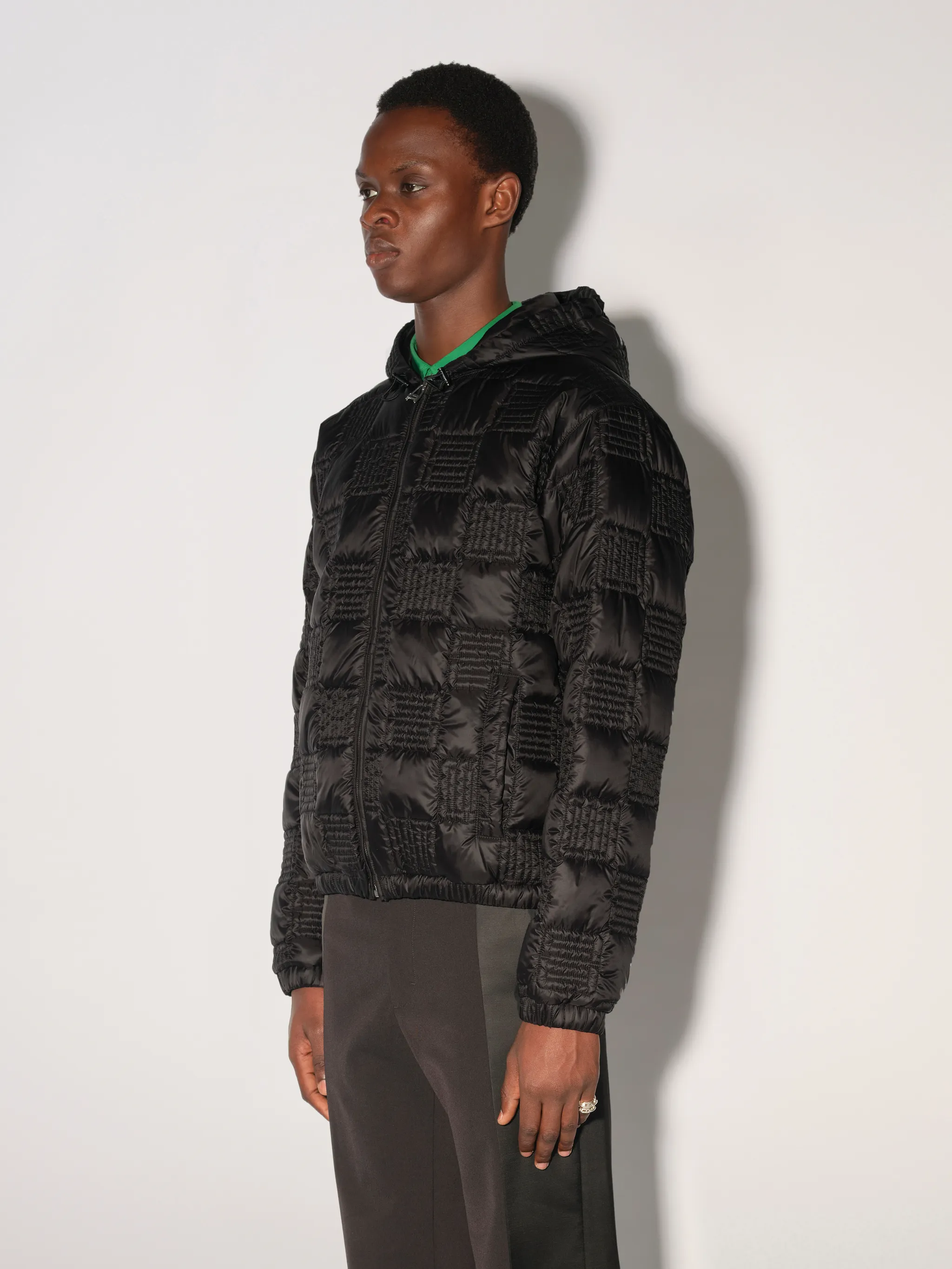 QUILTED MONOGRAM HOODIE JACKET