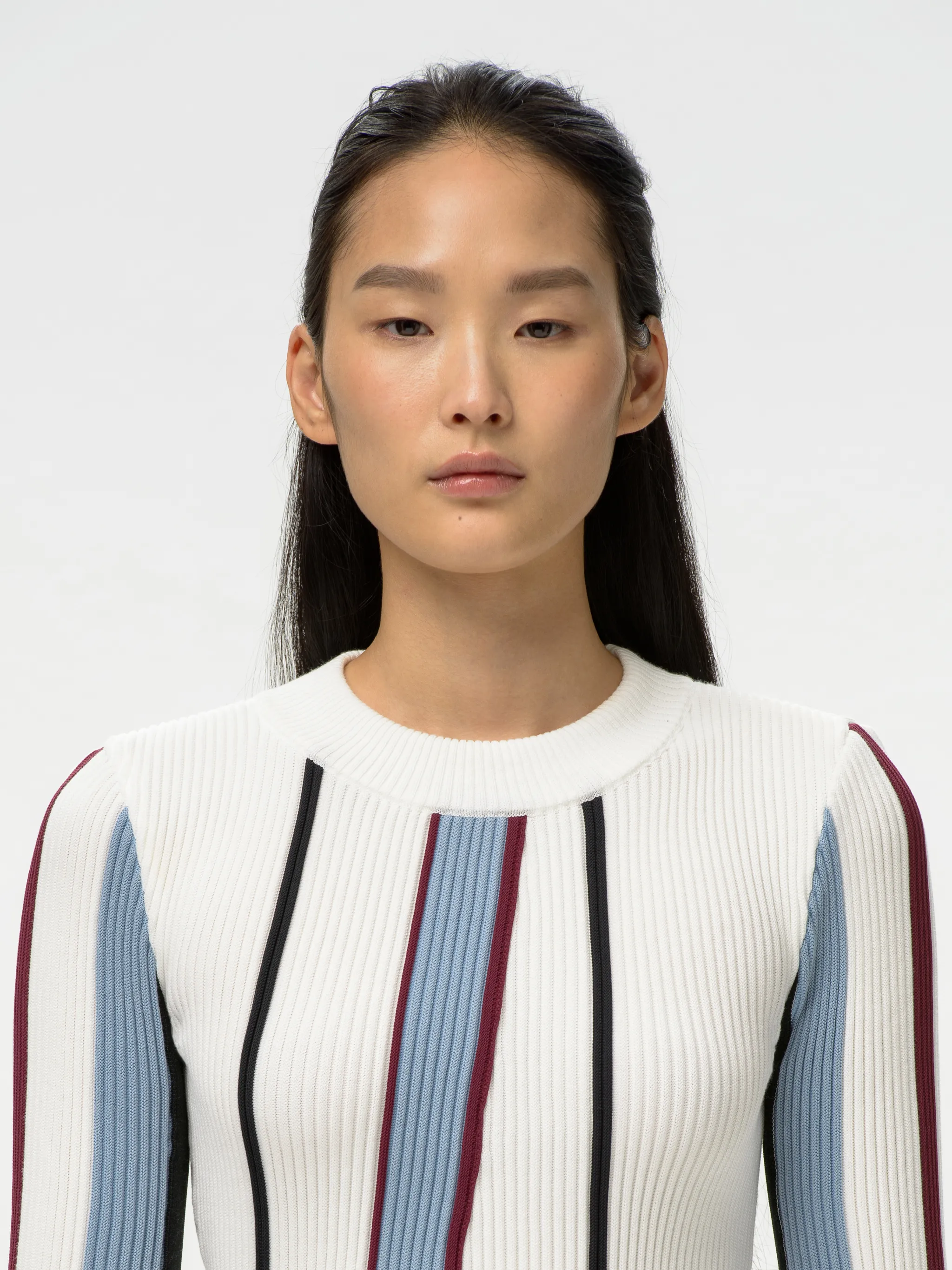 RIBBED COTTON KNIT CREWNECK
