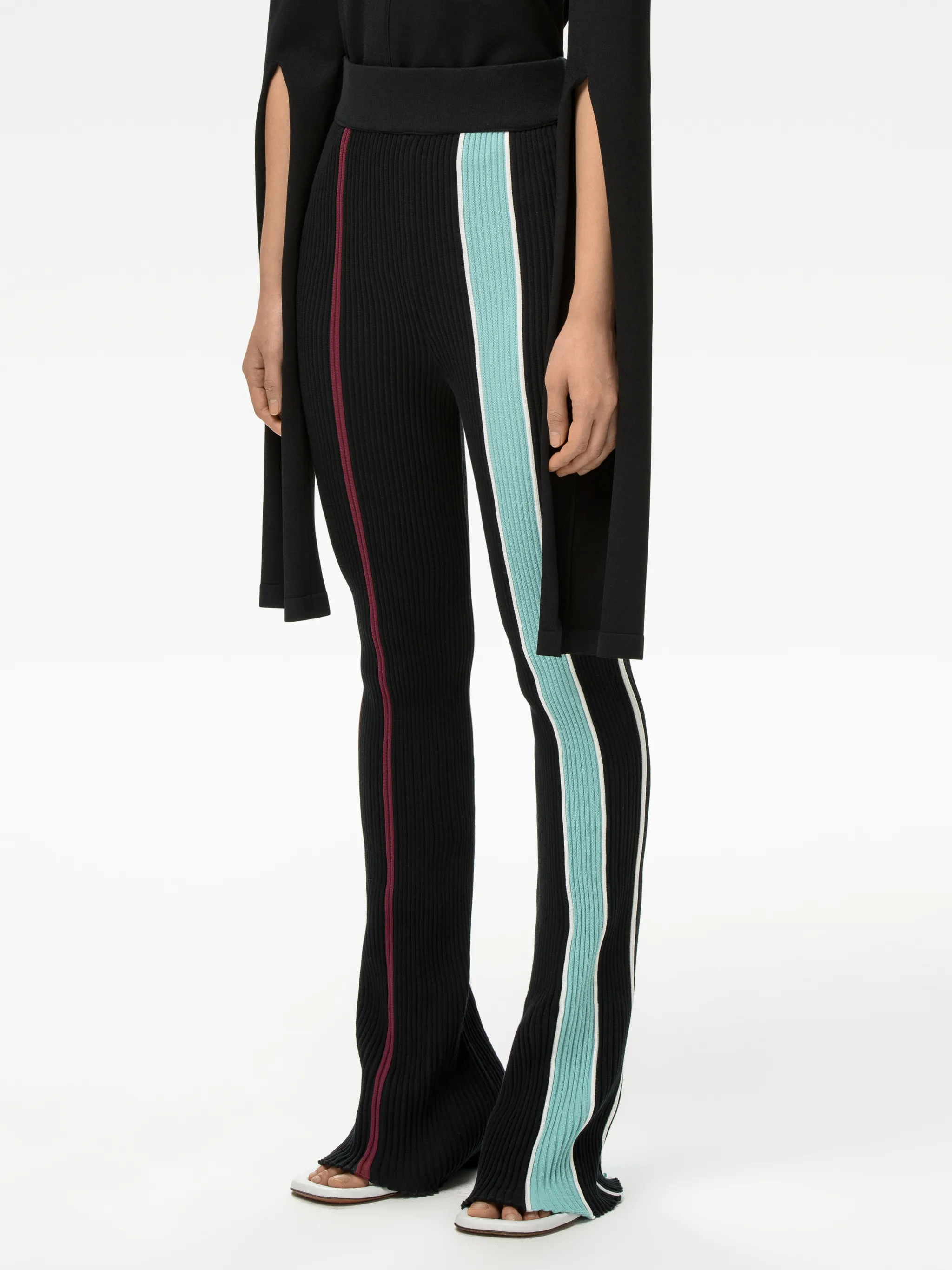 RIBBED COTTON KNIT PANTS