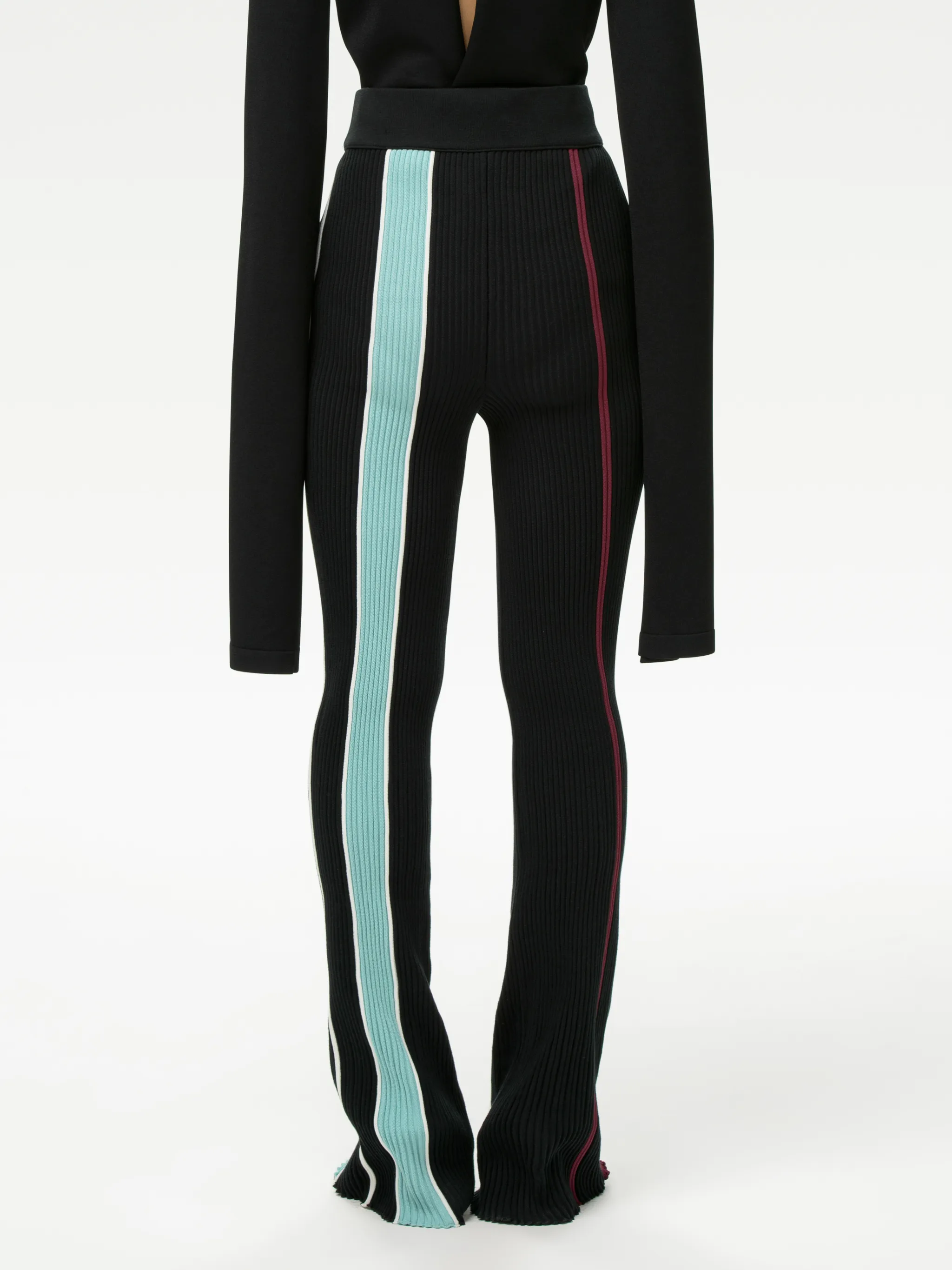RIBBED COTTON KNIT PANTS