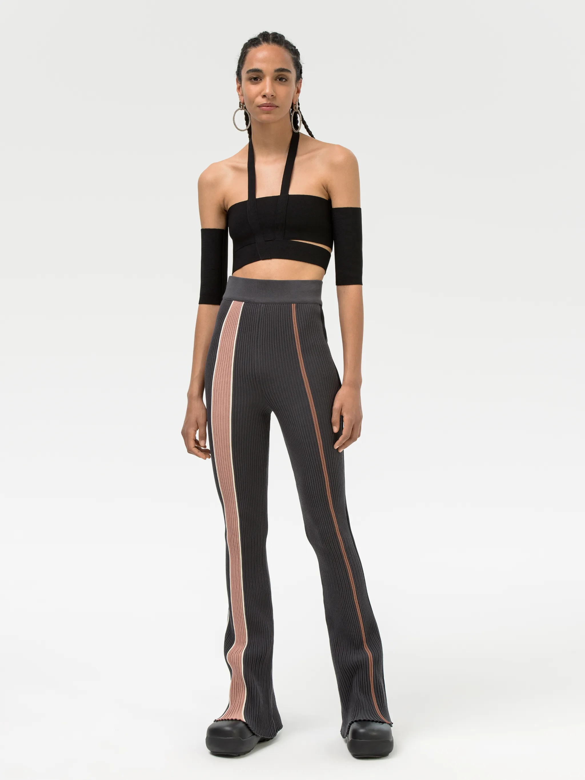 RIBBED KNIT PANTS