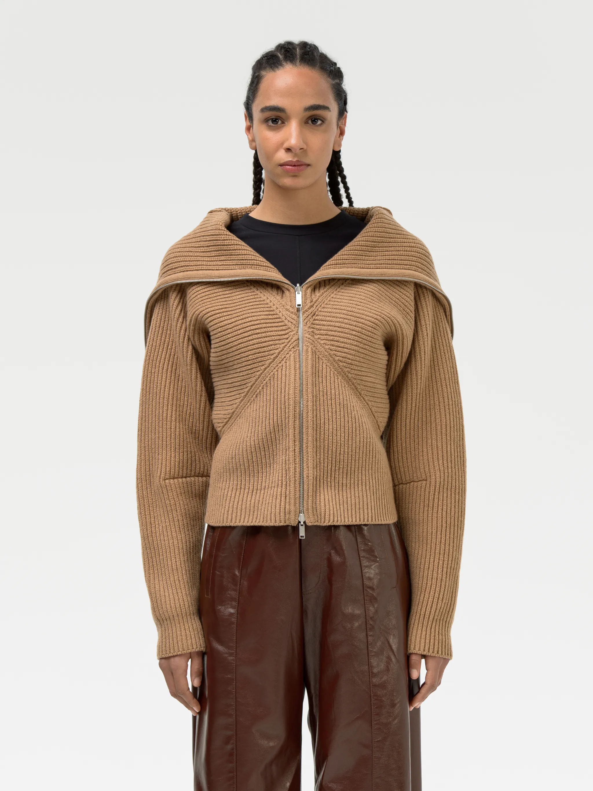 RIBBED ZIP UP KNIT AMBUSH® Official