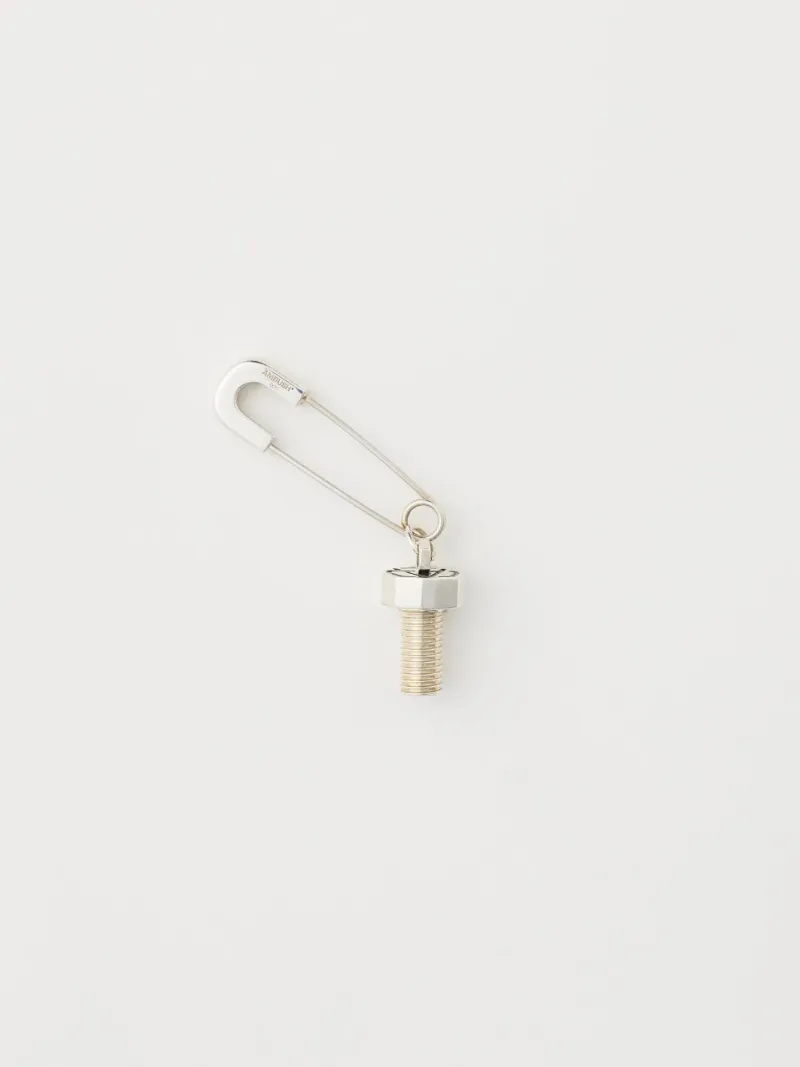 SAFETY-PIN CHARM EARRING 925