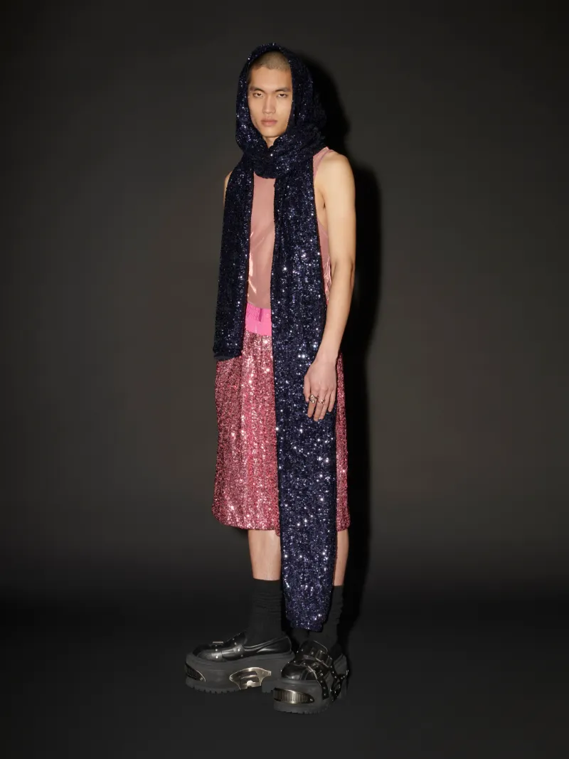 SEQUIN HOODIE SCARF