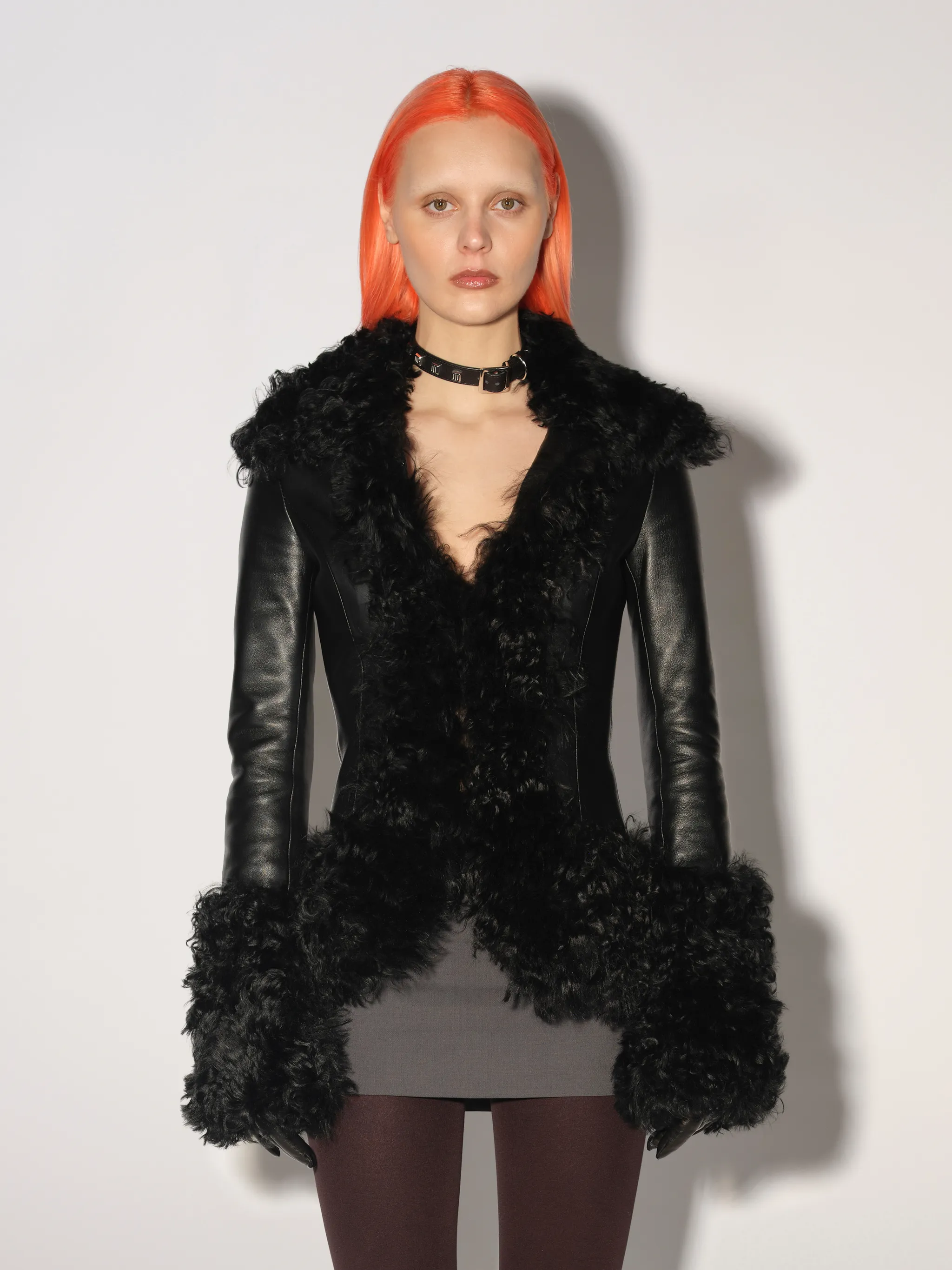 SHEARLING MIDI COAT