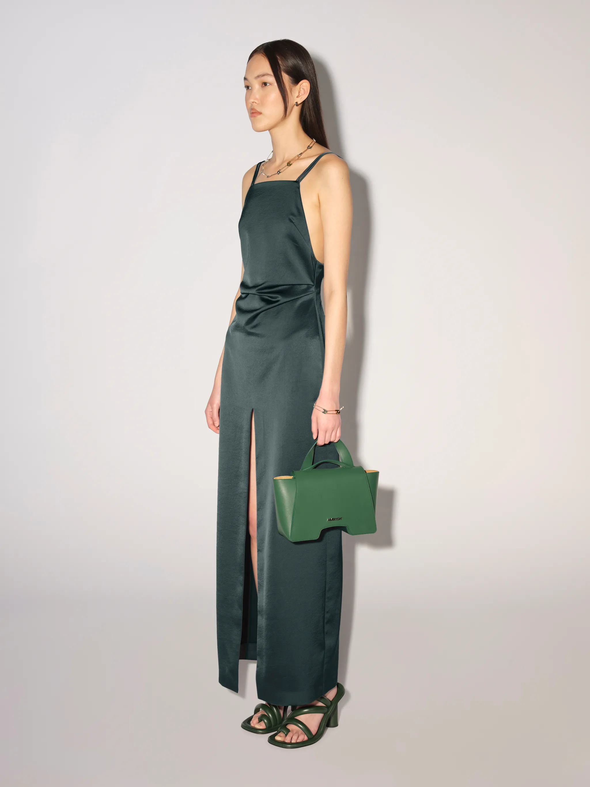 SLIT FLUID LONG DRESS