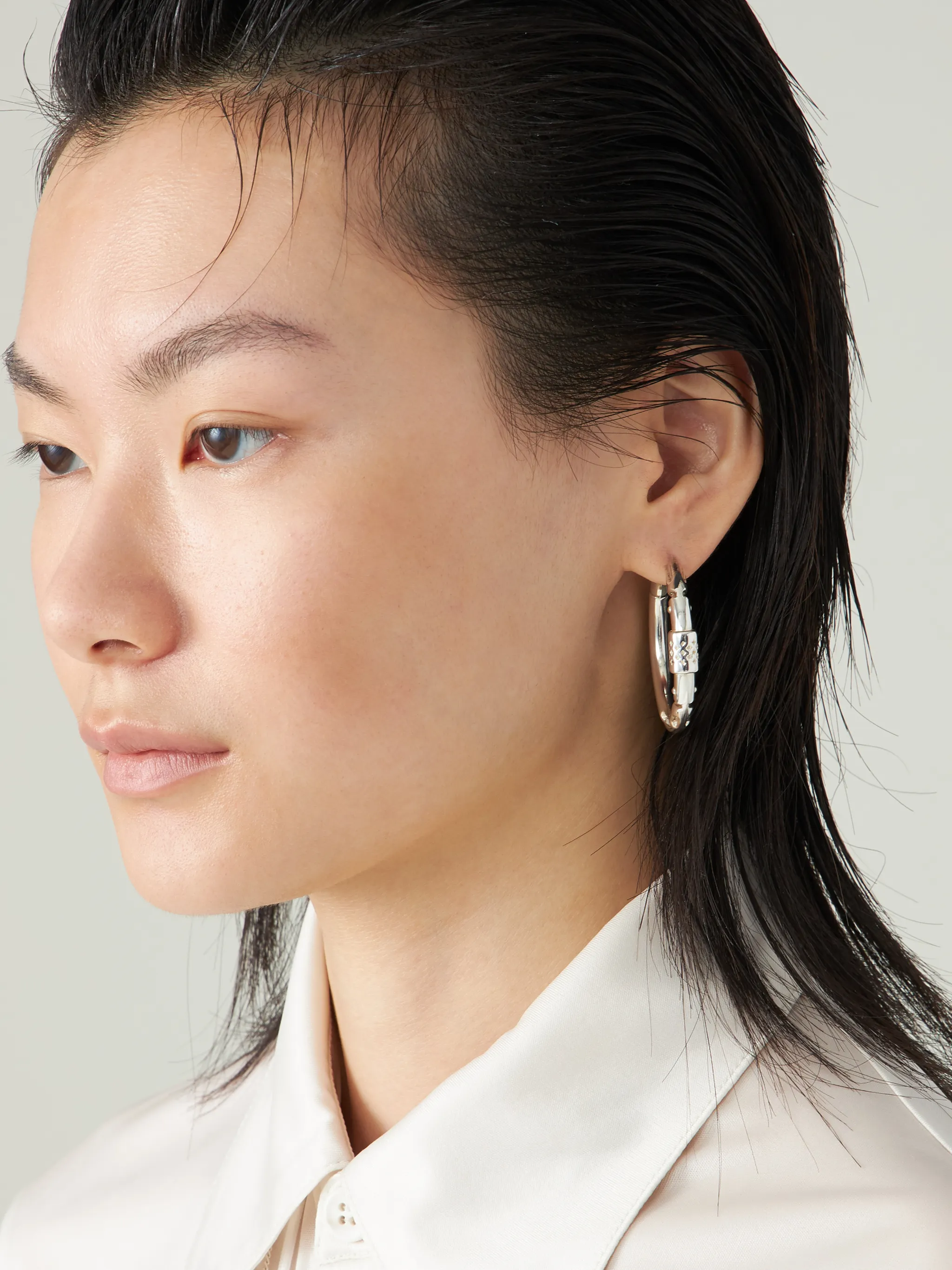 small carabiner hoop earrings