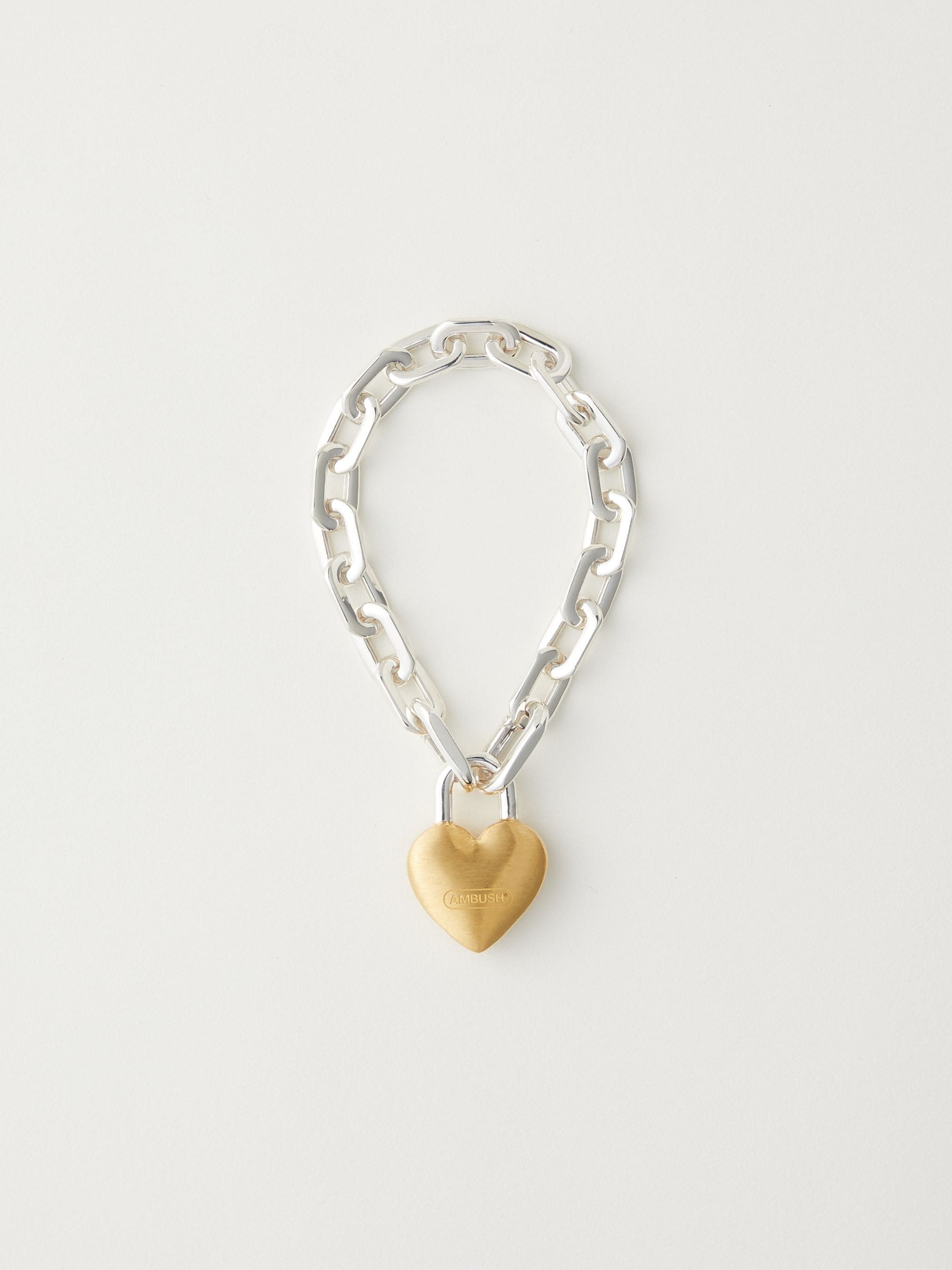 Heart Padlock Charm Link Necklace