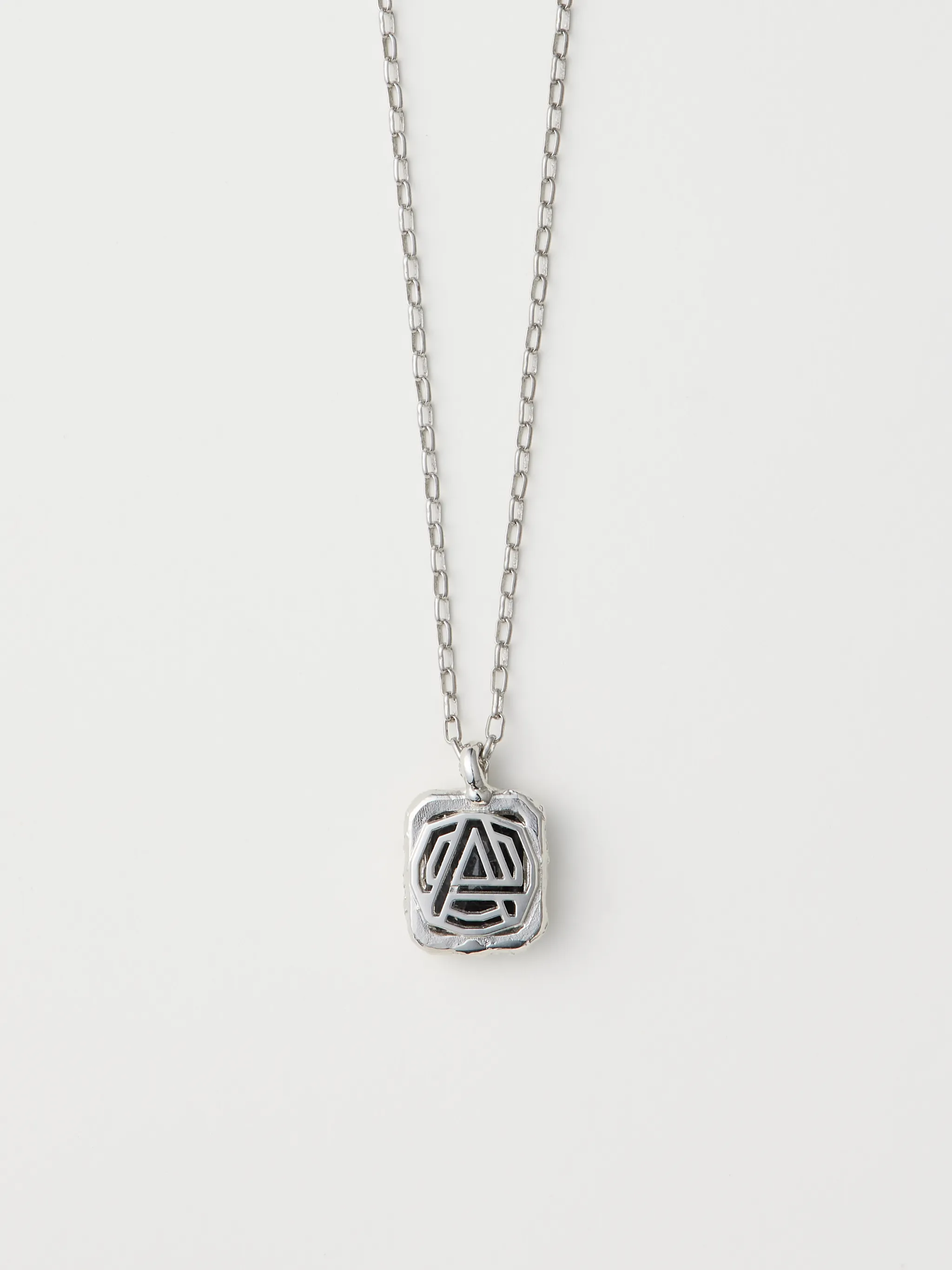 SMALL SQUARE CUT STONE CHARM NECKLACE