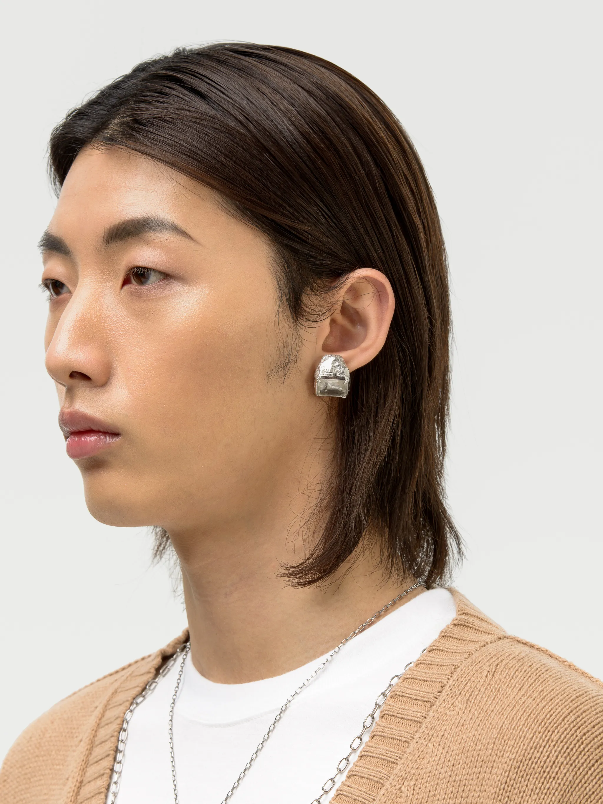 SMALL SQUARE CUT STONE EARRING
