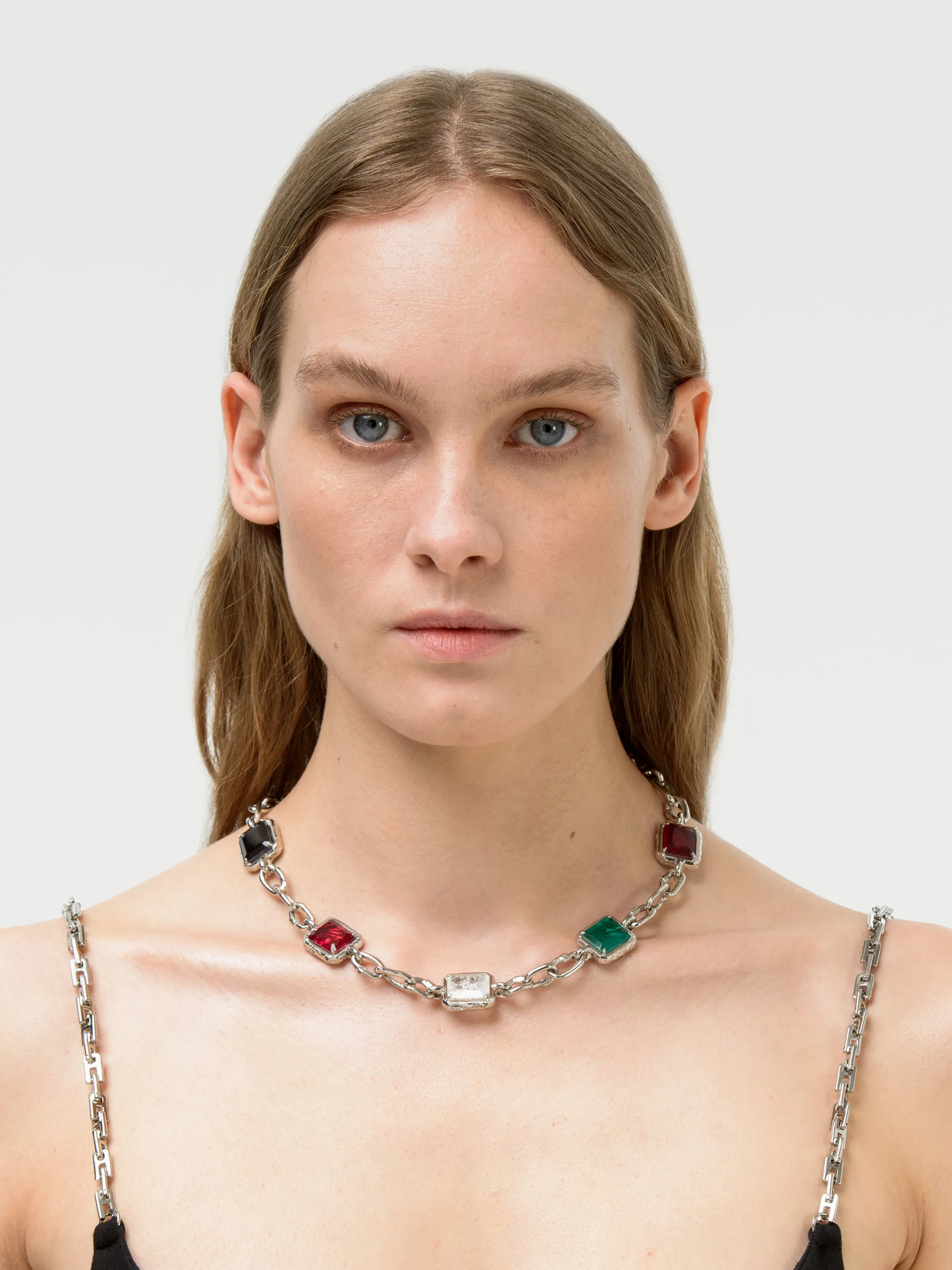 SMALL SQUARE CUT STONE NECKLACE