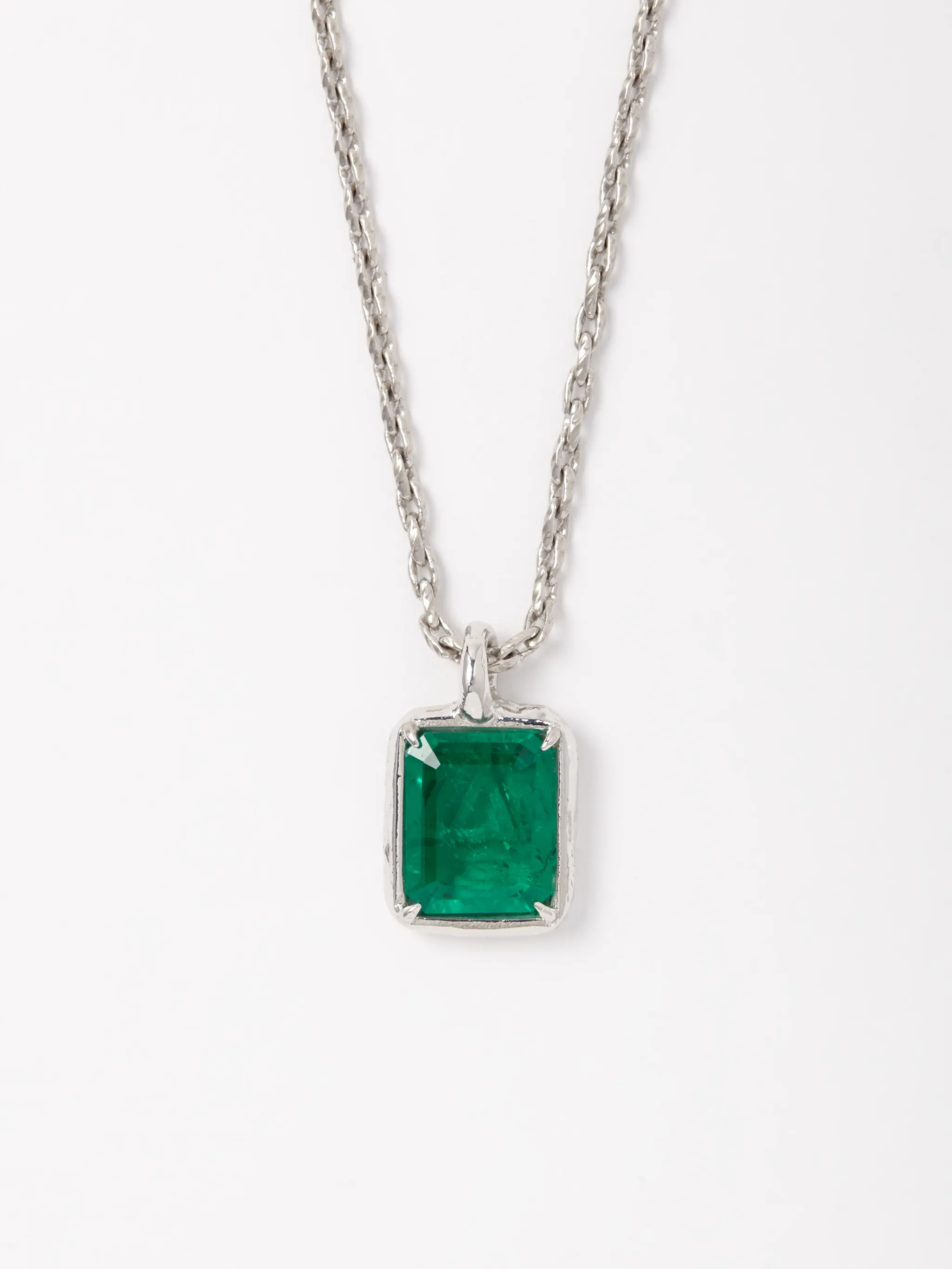 SQUARE CUT STONE CHARM NECKLACE | Ambush
