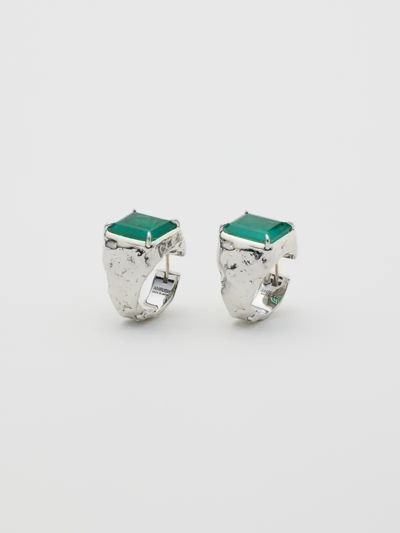 SQUARE CUT STONE EARRINGS