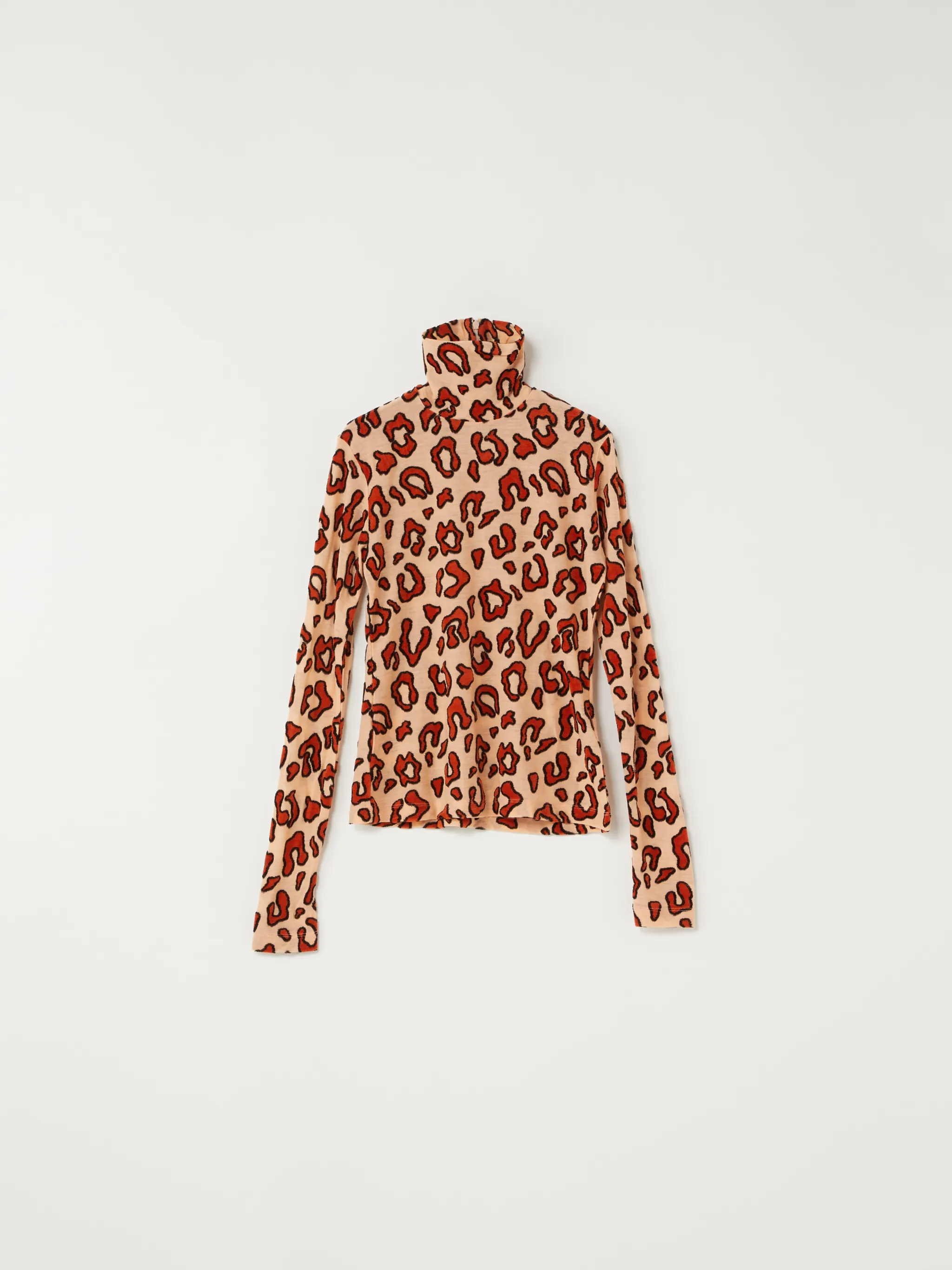 stand-up neck leopard print top