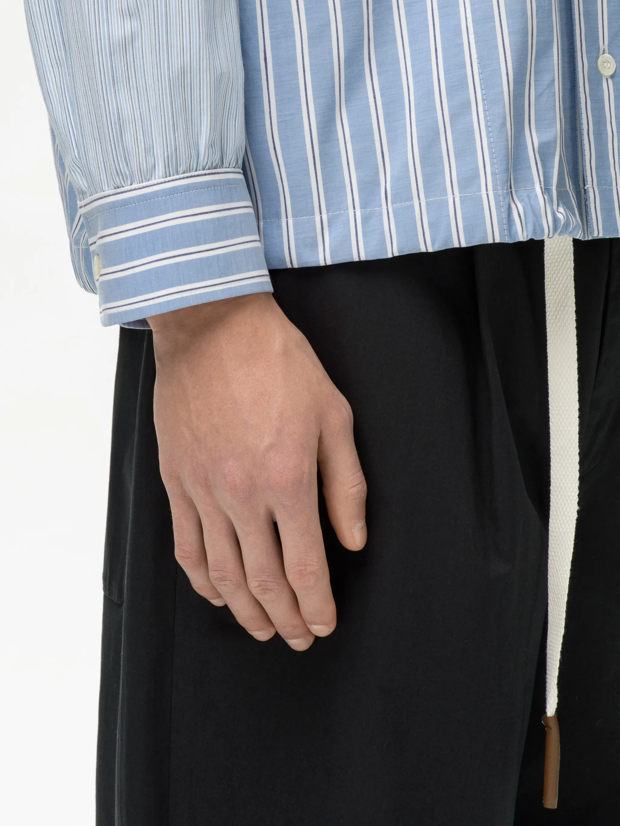 STRIPED DRAWSTRING SHIRT