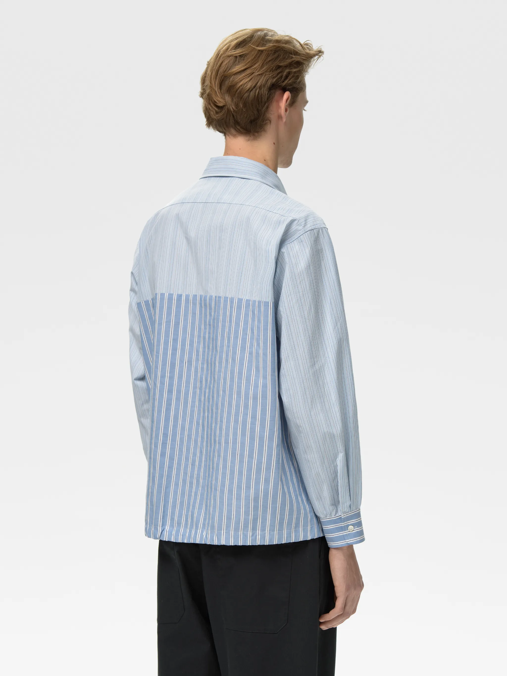 STRIPED DRAWSTRING SHIRT