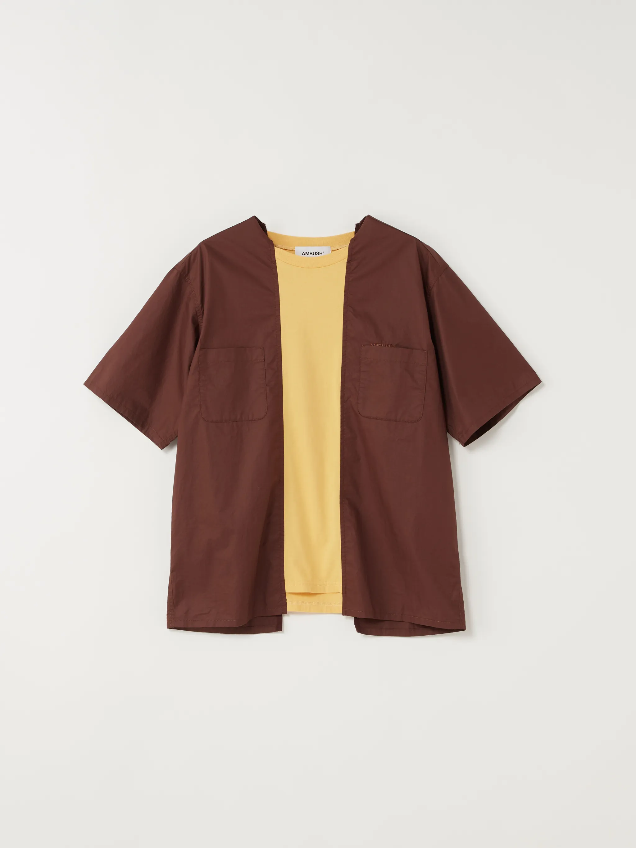two-tone panelled cotton T-shirt