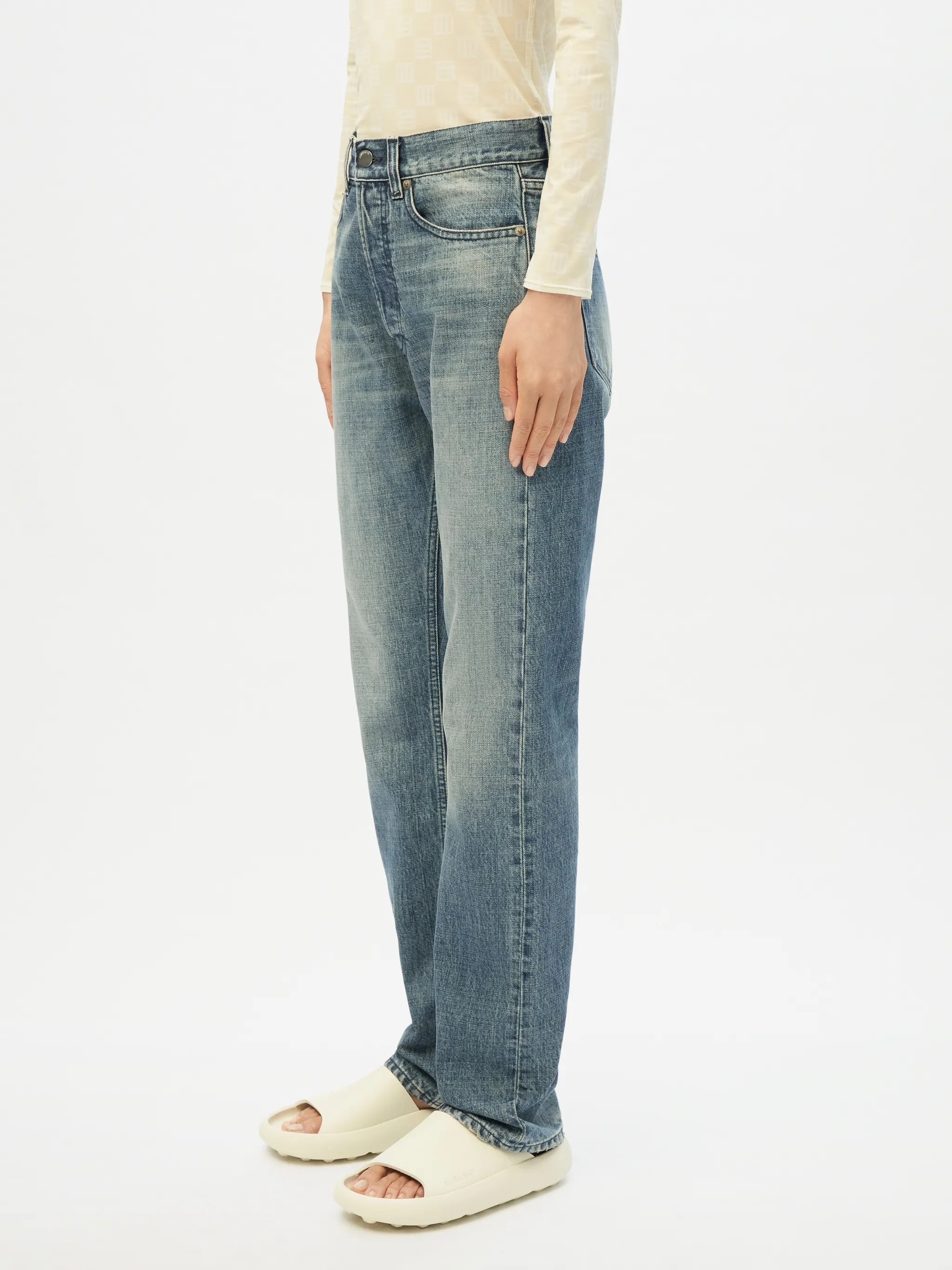 WKSP LADIES RELAX FIT DENIM PANTS
