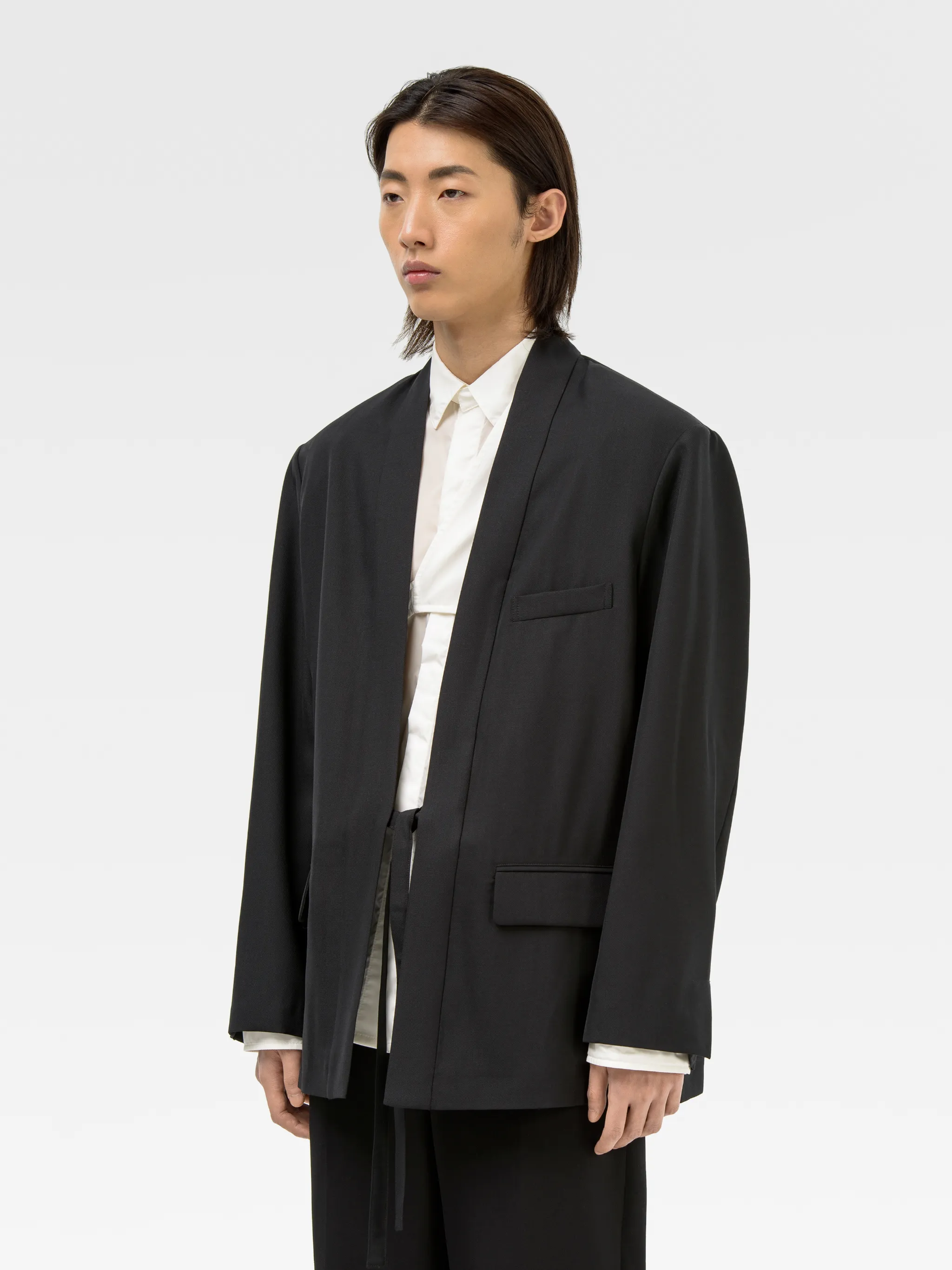 和服式羊毛西装外套