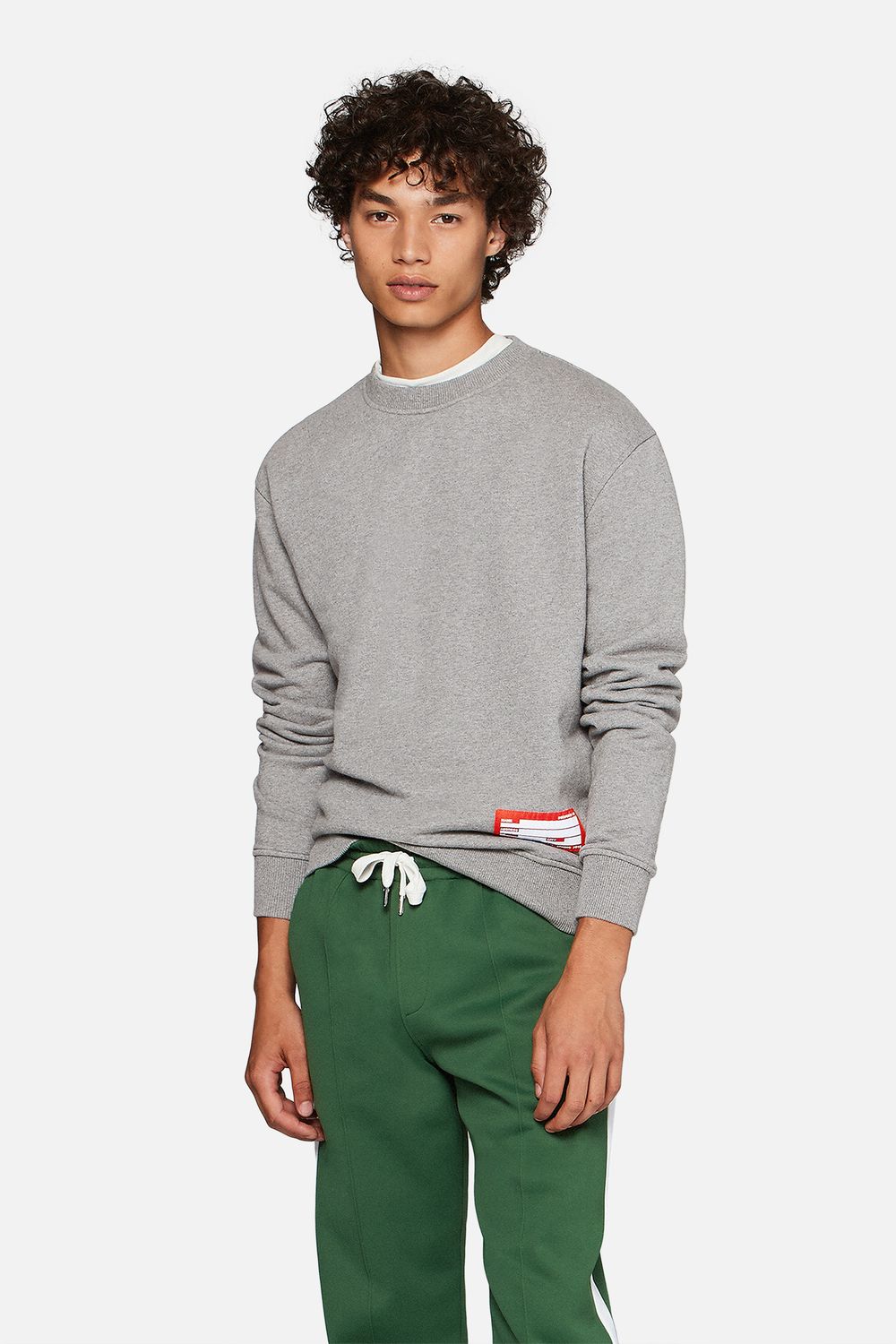 sweatshirt with patch name tag