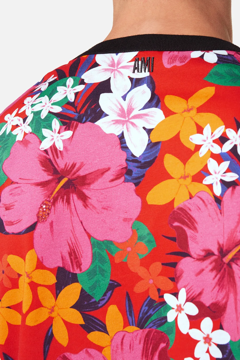 Ami Alexandre Mattiussi T Shirt Flowers Print Paris T Shirt Flowers Print