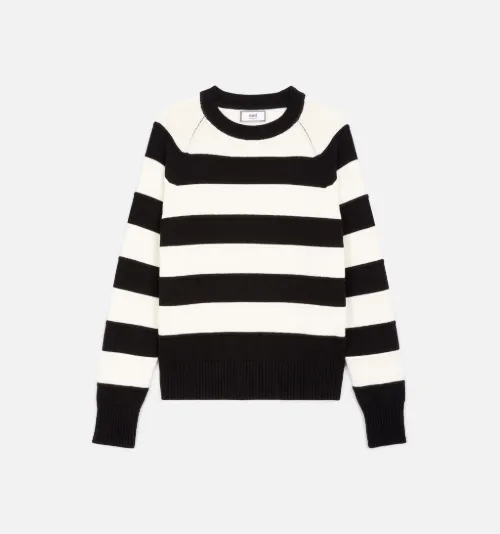 striped sweater black and white