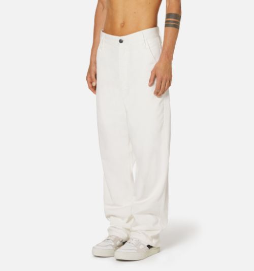 White Alex Fit Trousers | AMI PARIS US