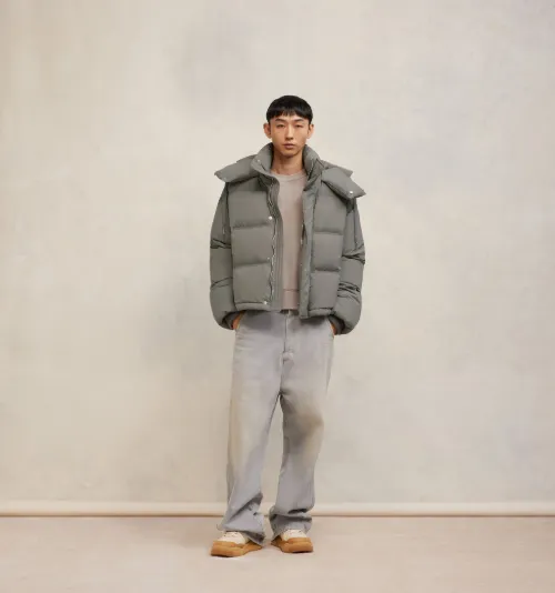 Grey Ami Alexandre Mattiussi Down Jacket - AMI PARIS OFFICIAL MV