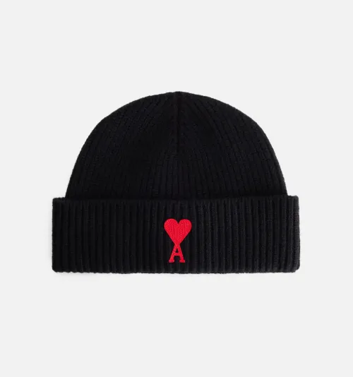 Ami de Coeur Beanie black - AMI PARIS OFFICIAL AU
