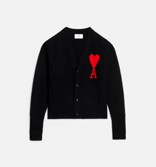 black Ami De Coeur Cardigan | AMI PARIS US