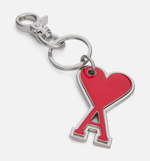 Silver Ami De Coeur Chain Keyring | AMI PARIS US