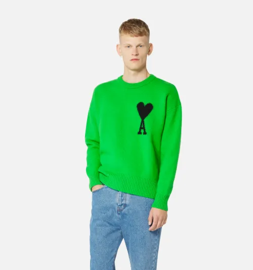 green crewneck sweater